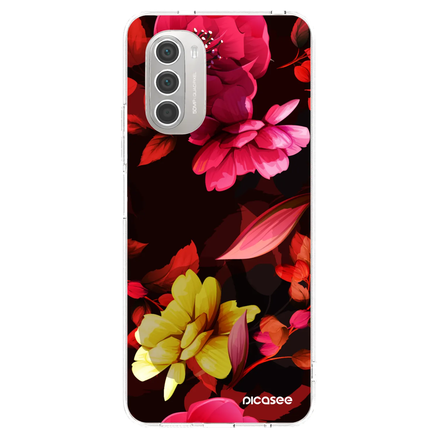 Picasee silikonska prozirna maskica za Motorola Moto G51 - Dark Peonny