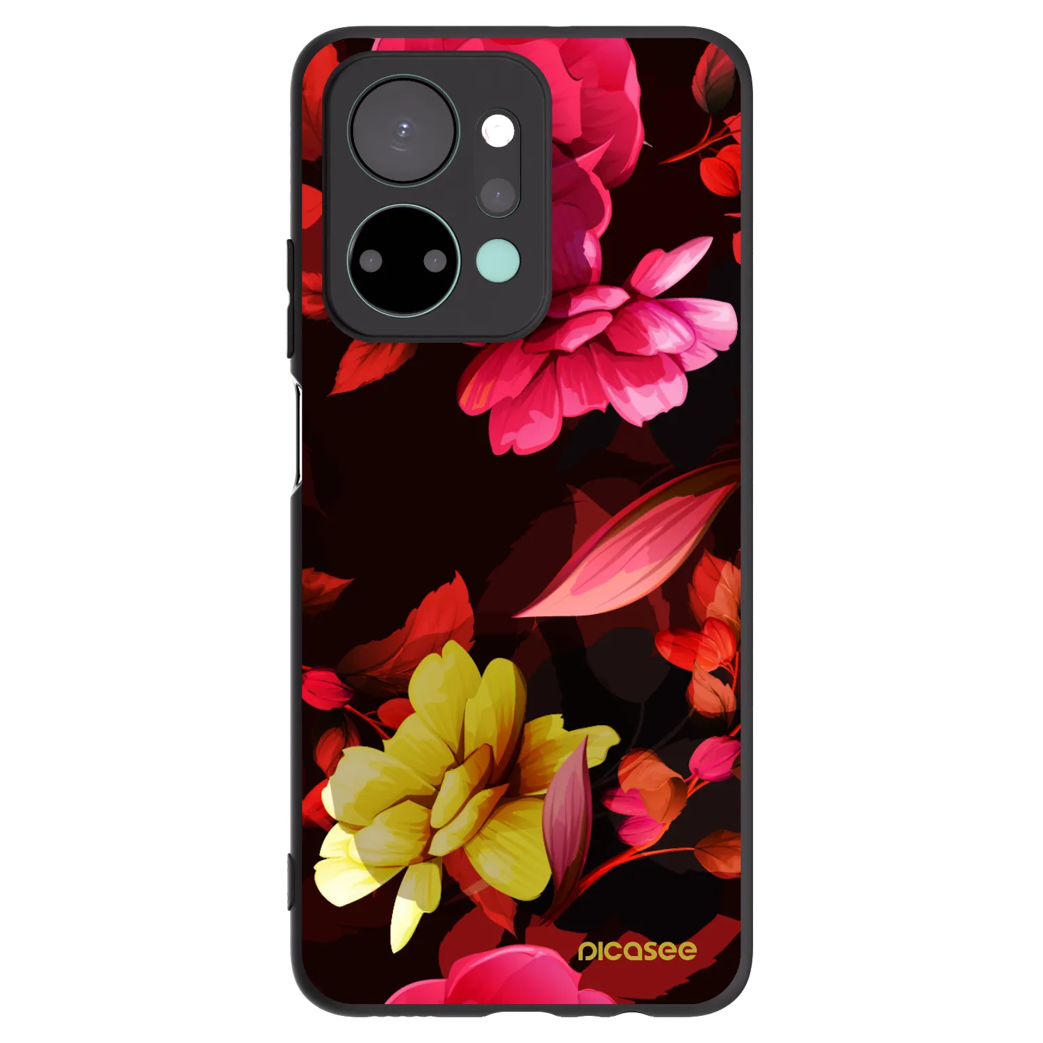 Picasee crna silikonska maskica za Honor X7a - Dark Peonny