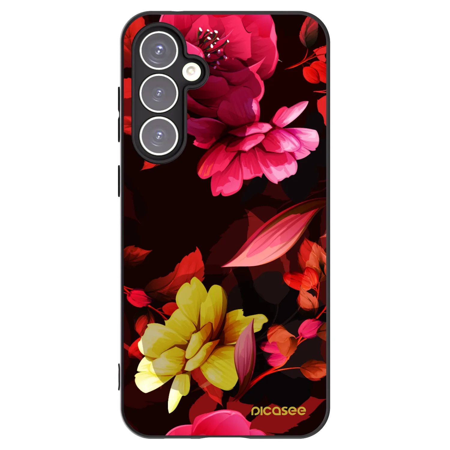 Picasee crna silikonska maskica za Samsung Galaxy S23 FE S711B - Dark Peonny