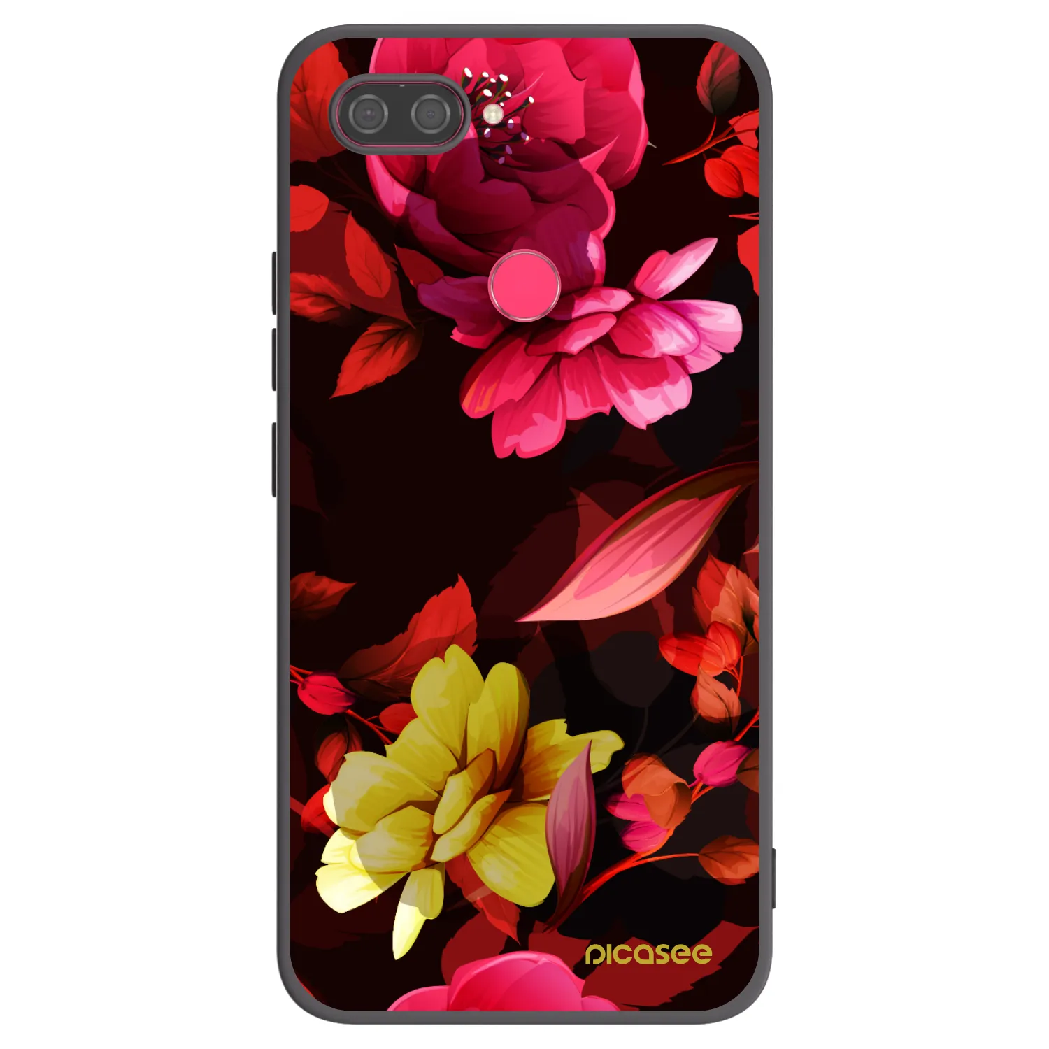 Picasee crna silikonska maskica za Xiaomi Mi 8 Lite - Dark Peonny