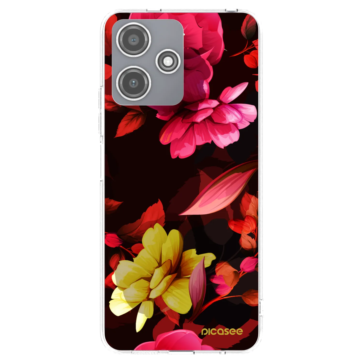 Picasee silikonska prozirna maskica za Xiaomi Redmi 12 5G - Dark Peonny