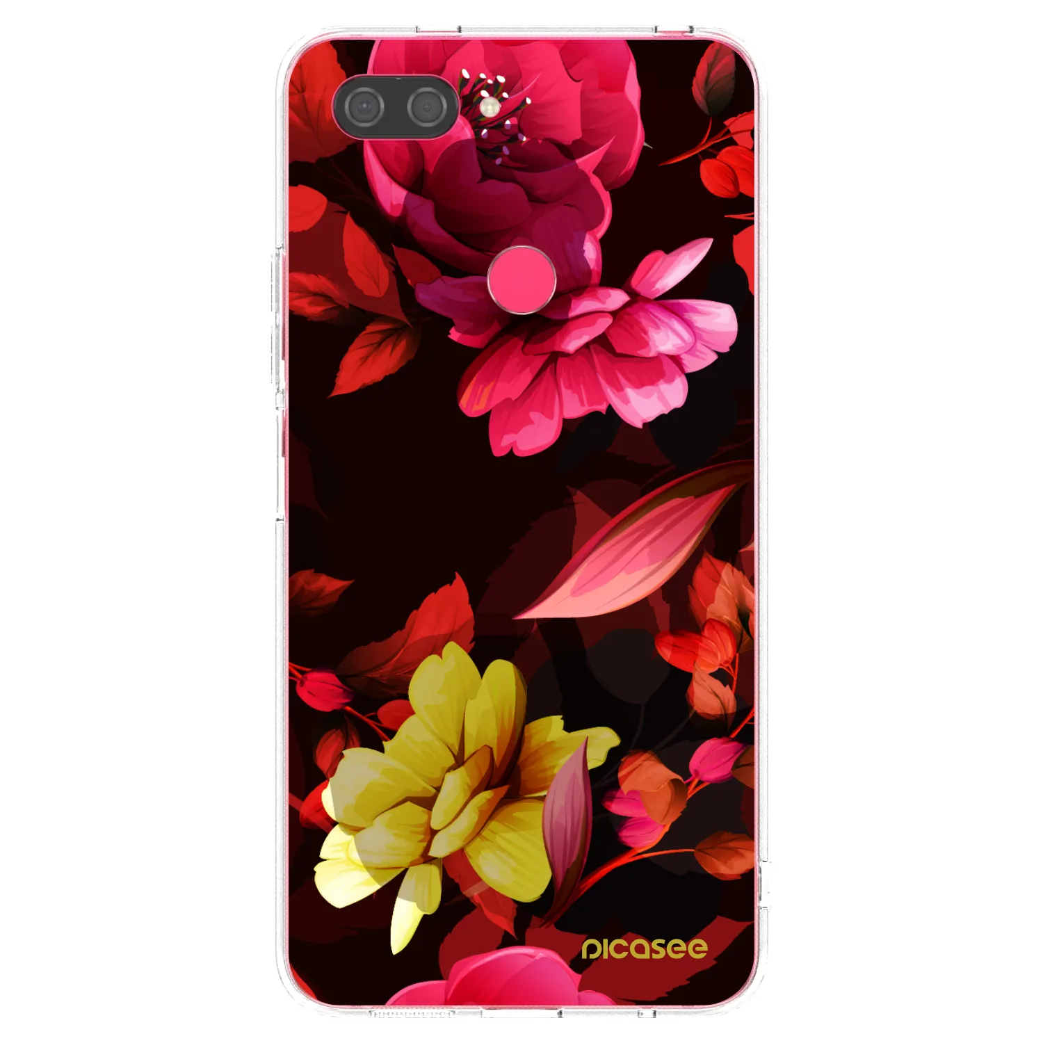 Picasee silikonska prozirna maskica za Xiaomi Mi 8 Lite - Dark Peonny