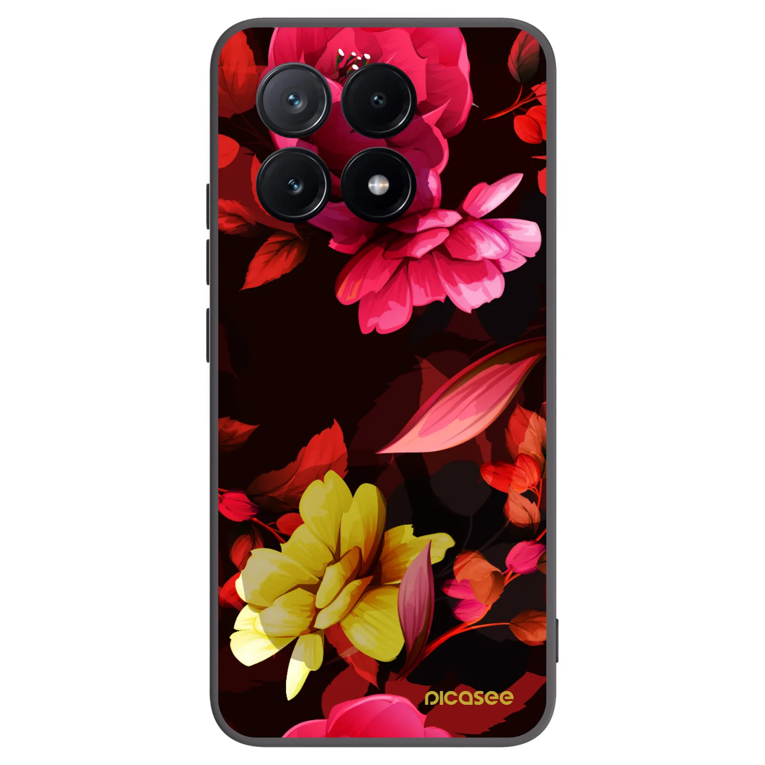 Picasee crna silikonska maskica za Xiaomi Poco X6 Pro - Dark Peonny