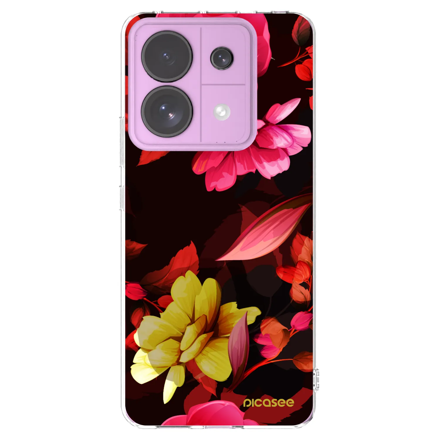 Picasee silikonska prozirna maskica za Xiaomi Redmi Note 13 Pro 5G - Dark Peonny