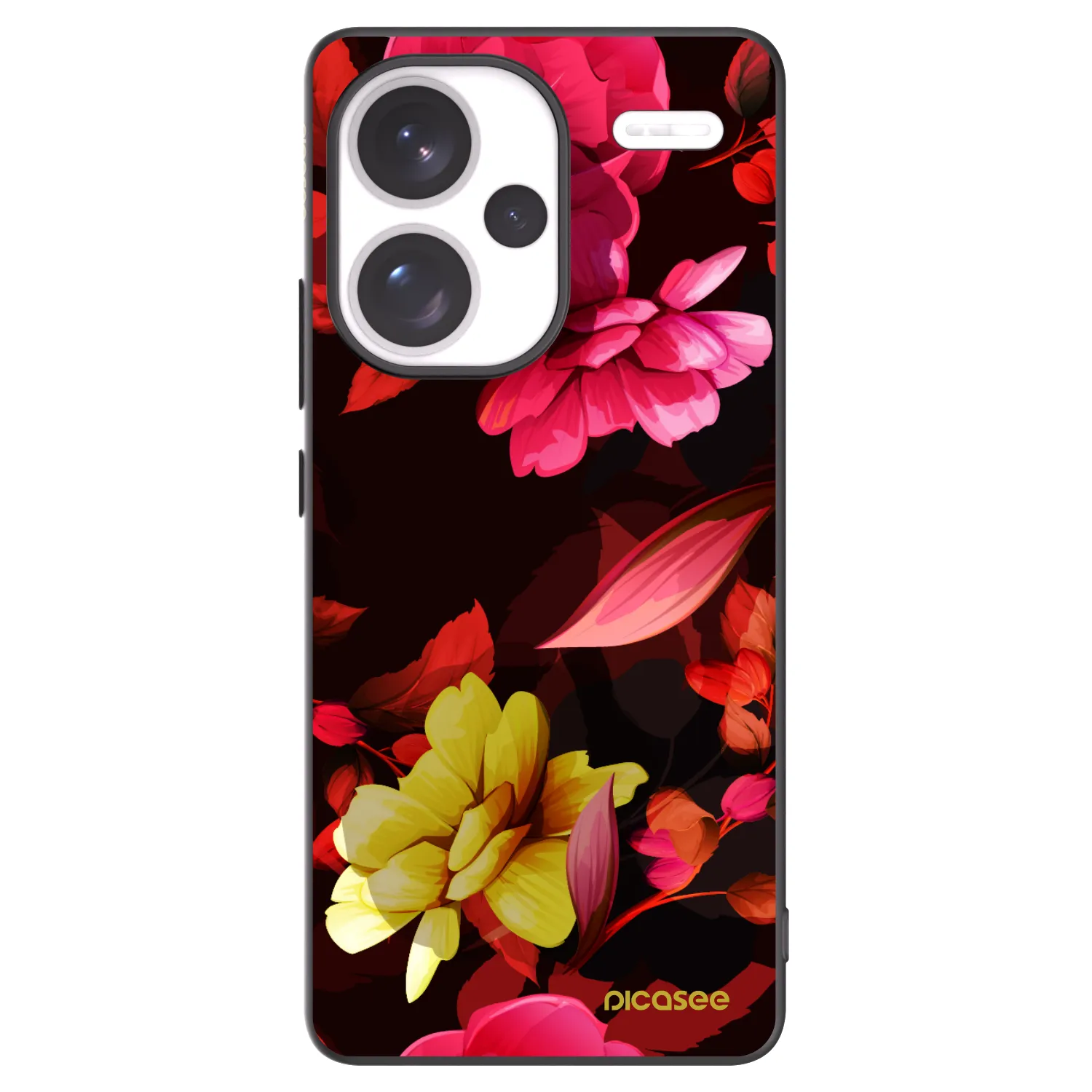 Picasee crna silikonska maskica za Xiaomi Redmi Note 13 Pro+ 5G - Dark Peonny