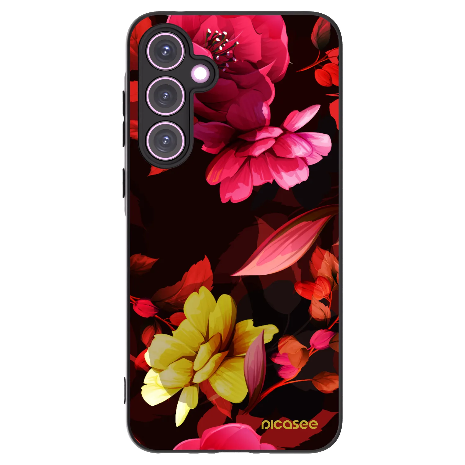 Picasee crna silikonska maskica za Samsung Galaxy A35 5G A356B - Dark Peonny