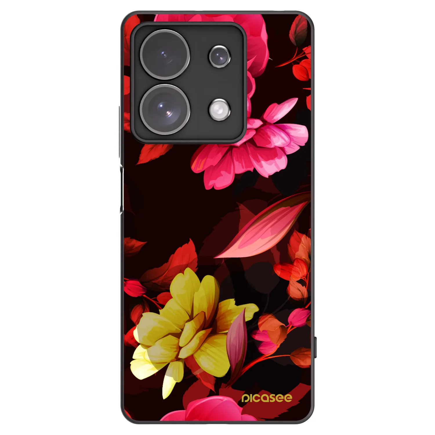 Picasee crna silikonska maskica za Xiaomi Redmi Note 13 Pro 4G - Dark Peonny