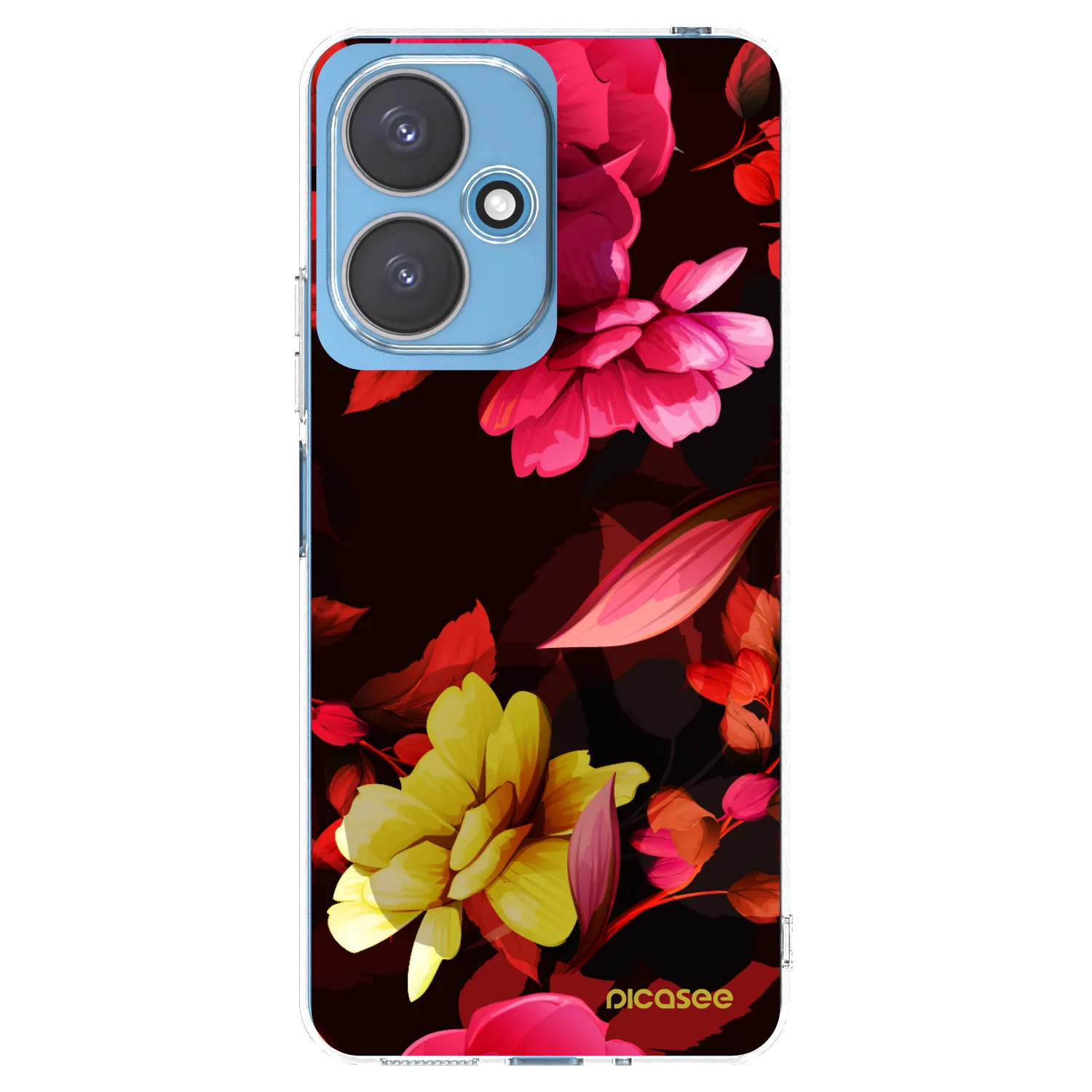 Picasee silikonska prozirna maskica za Xiaomi Redmi 13C 5G - Dark Peonny