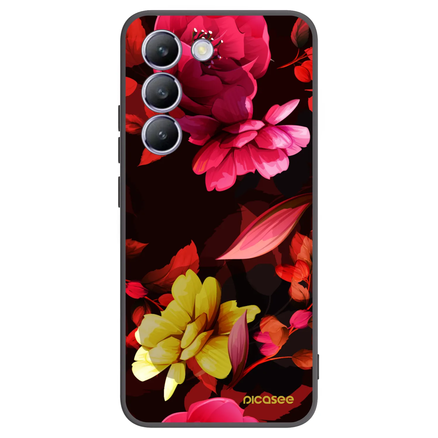 Picasee crna silikonska maskica za Vivo V40 SE 5G - Dark Peonny