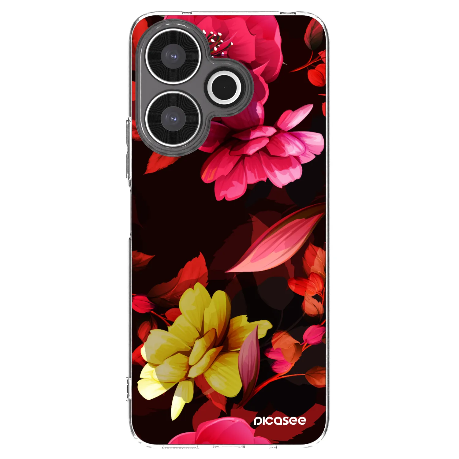 Picasee silikonska prozirna maskica za Xiaomi Redmi 13 4G - Dark Peonny