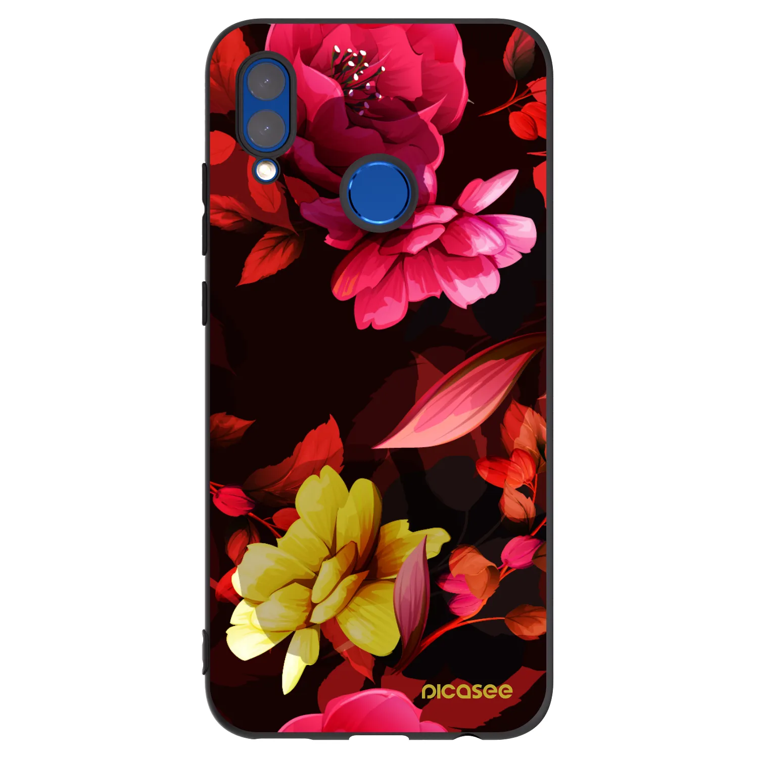 Picasee crna silikonska maskica za Honor 10 Lite - Dark Peonny