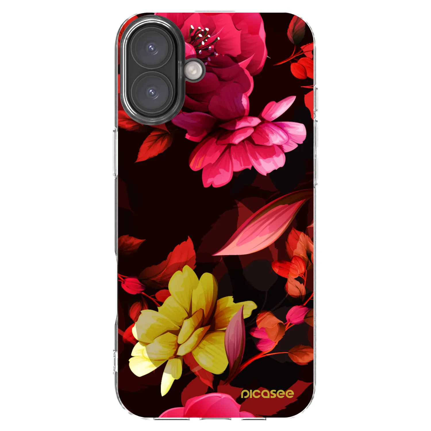 Picasee silikonska prozirna maskica za Apple iPhone 16 Plus - Dark Peonny