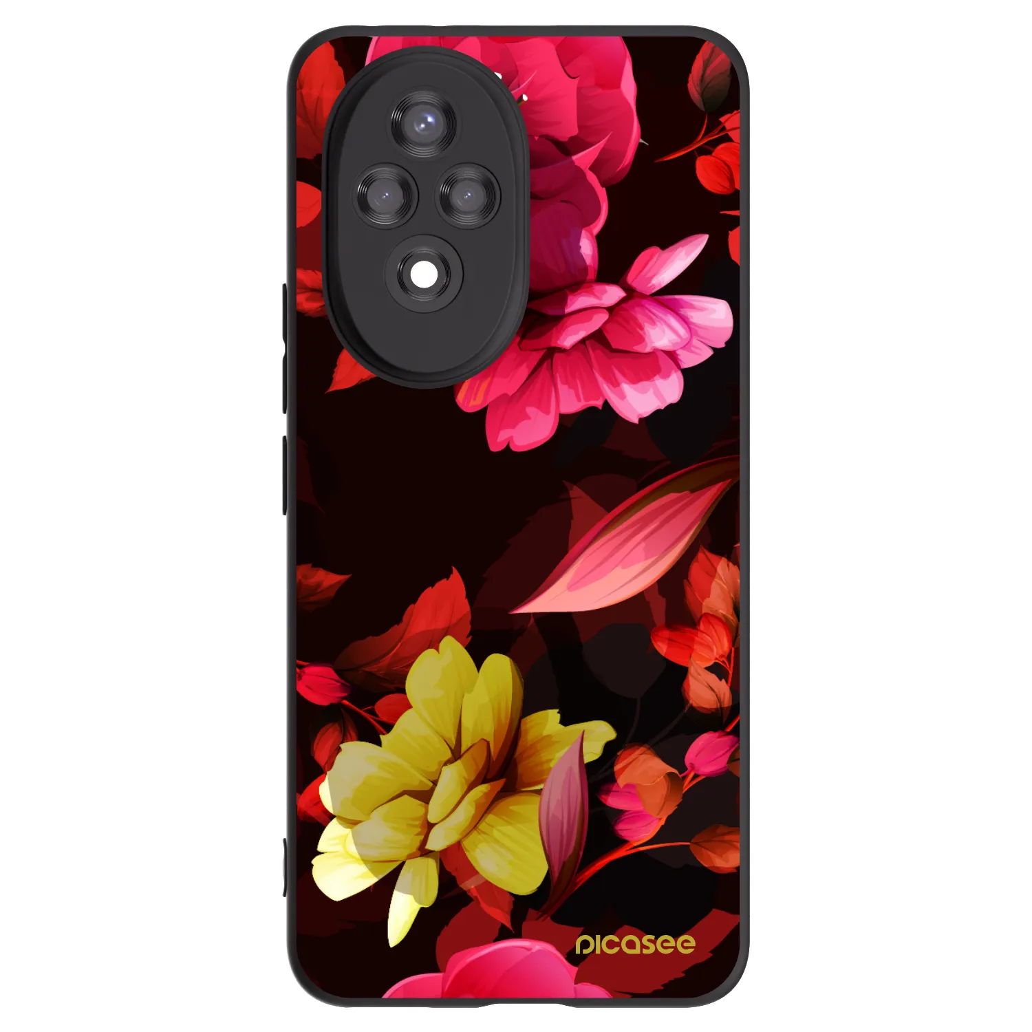 Picasee crna silikonska maskica za Honor 200 5G - Dark Peonny