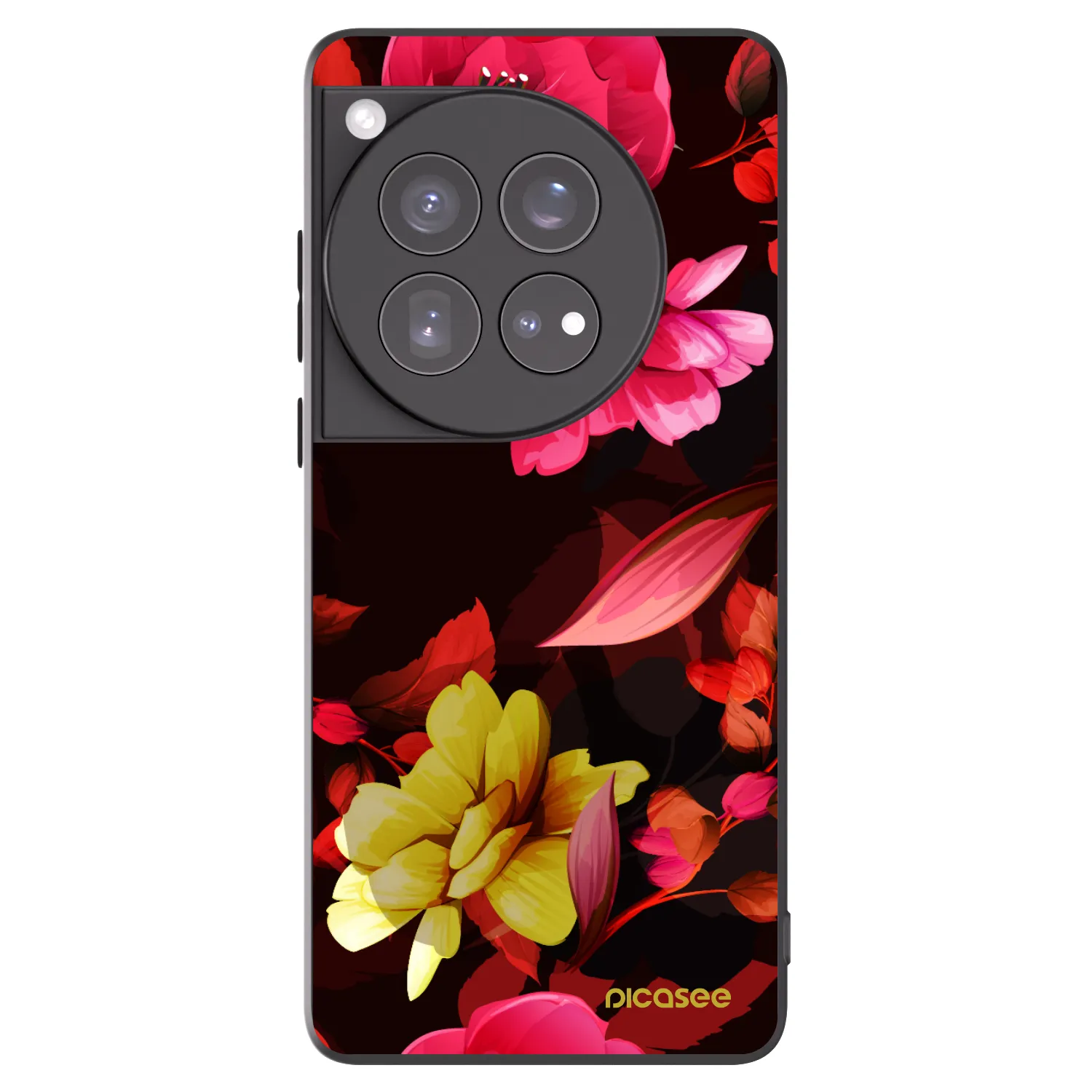Picasee crna silikonska maskica za OnePlus 12 5G - Dark Peonny