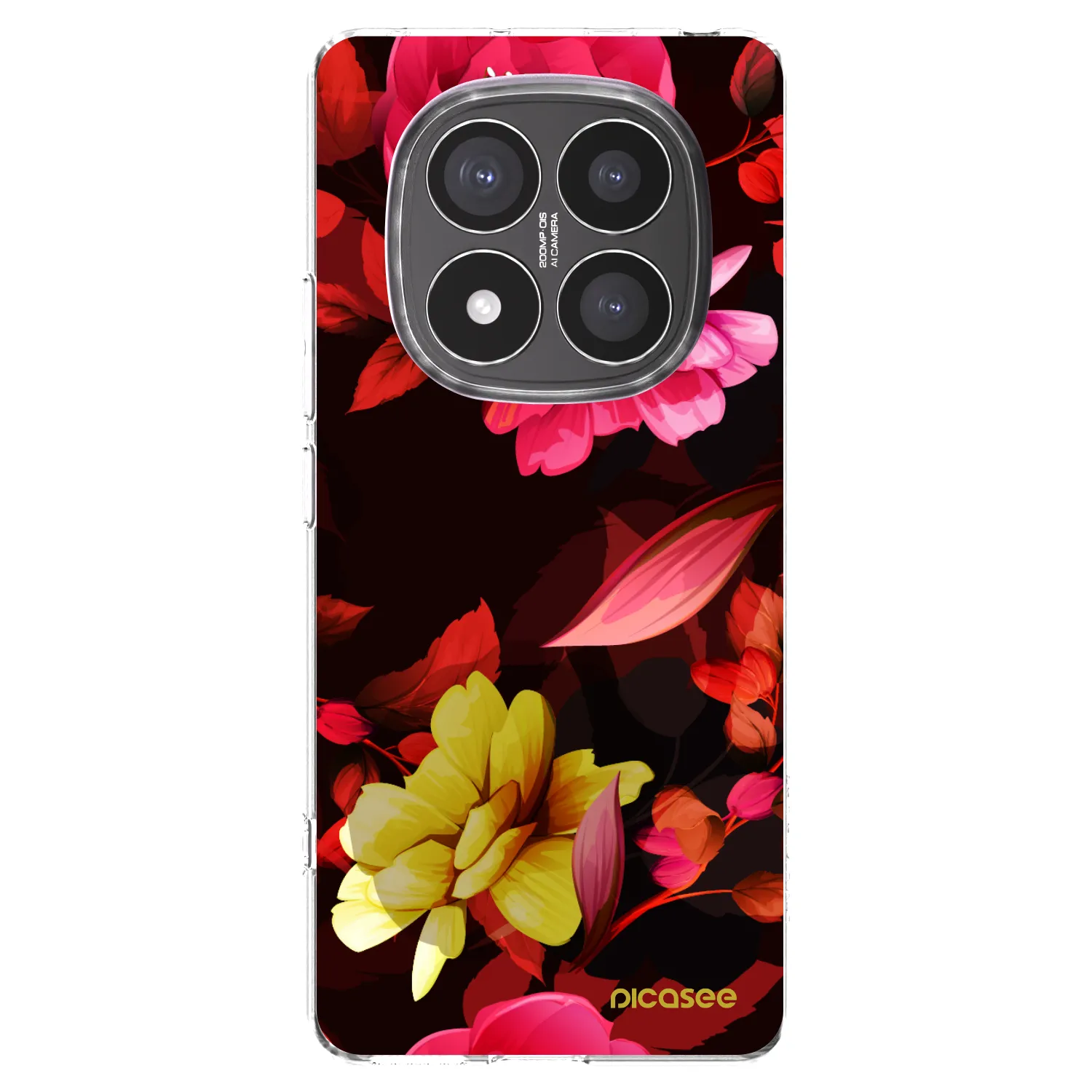 Picasee silikonska prozirna maskica za Xiaomi Redmi Note 14 Pro+ 5G - Dark Peonny
