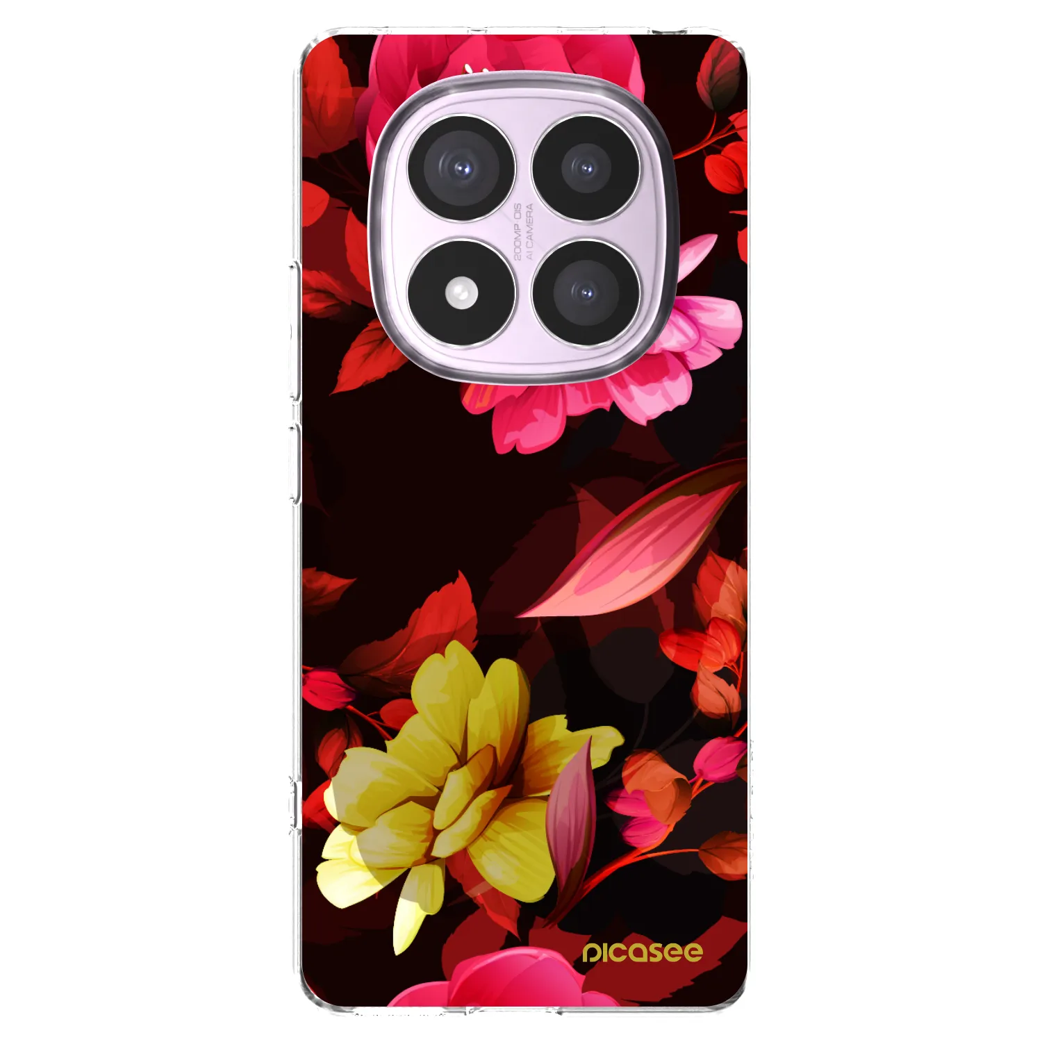 Picasee silikonska prozirna maskica za Xiaomi Redmi Note 14 Pro 5G - Dark Peonny