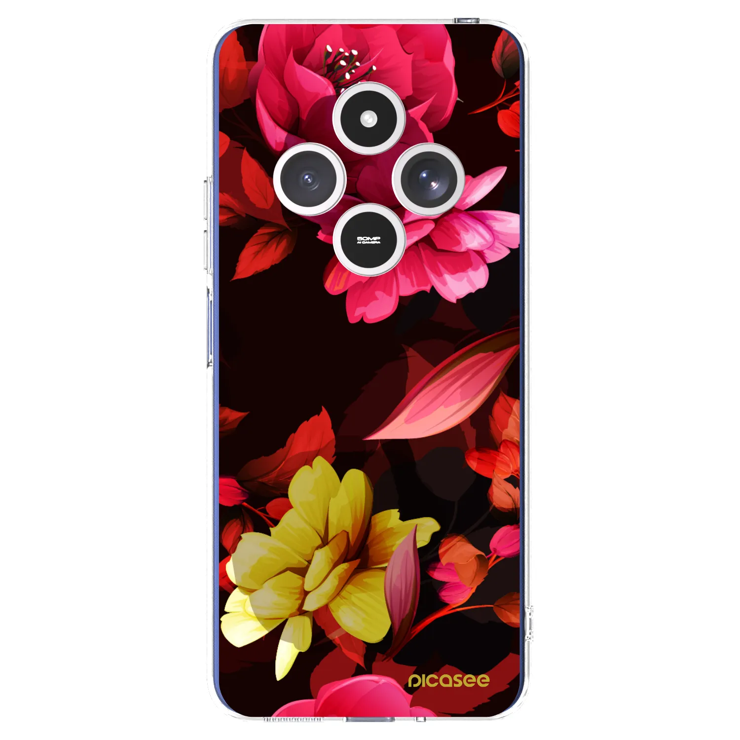 Picasee silikonska prozirna maskica za Xiaomi Redmi 14C - Dark Peonny