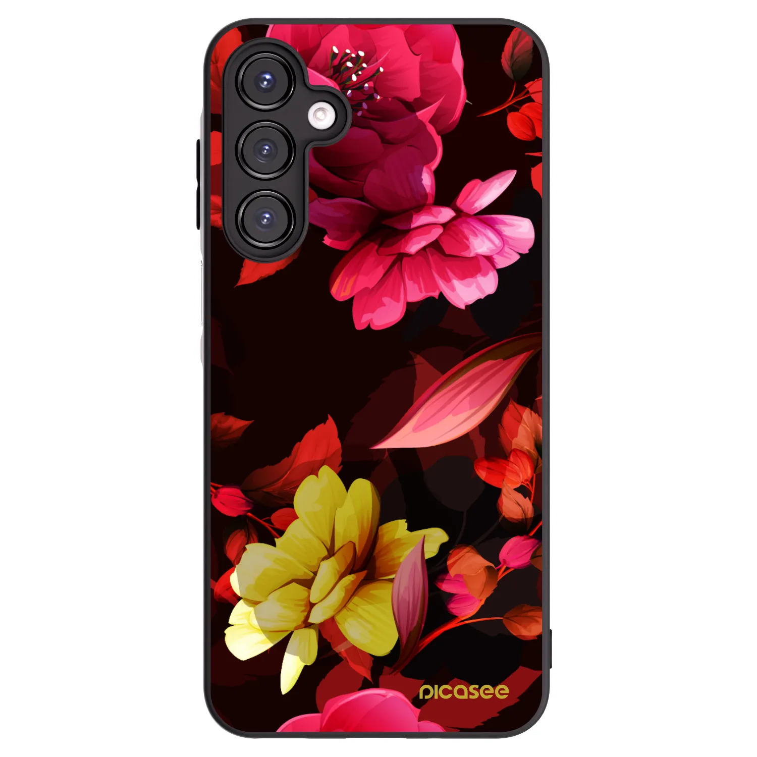Picasee crna silikonska maskica za Samsung Galaxy A16 5G - Dark Peonny