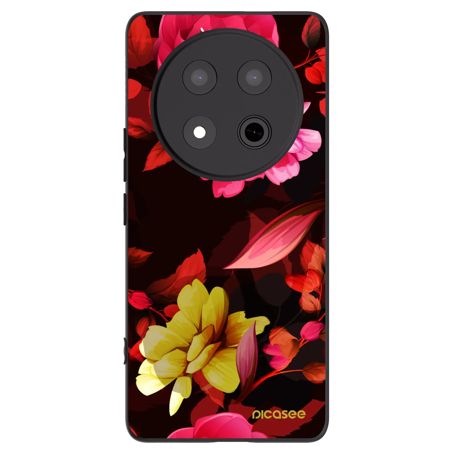 Picasee crna silikonska maskica za Honor Magic7 Lite 5G - Dark Peonny