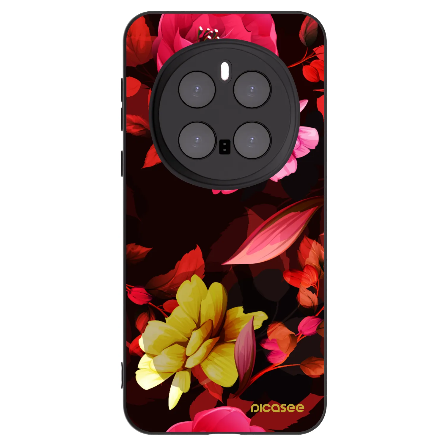 Picasee crna silikonska maskica za Honor Magic7 Pro 5G - Dark Peonny