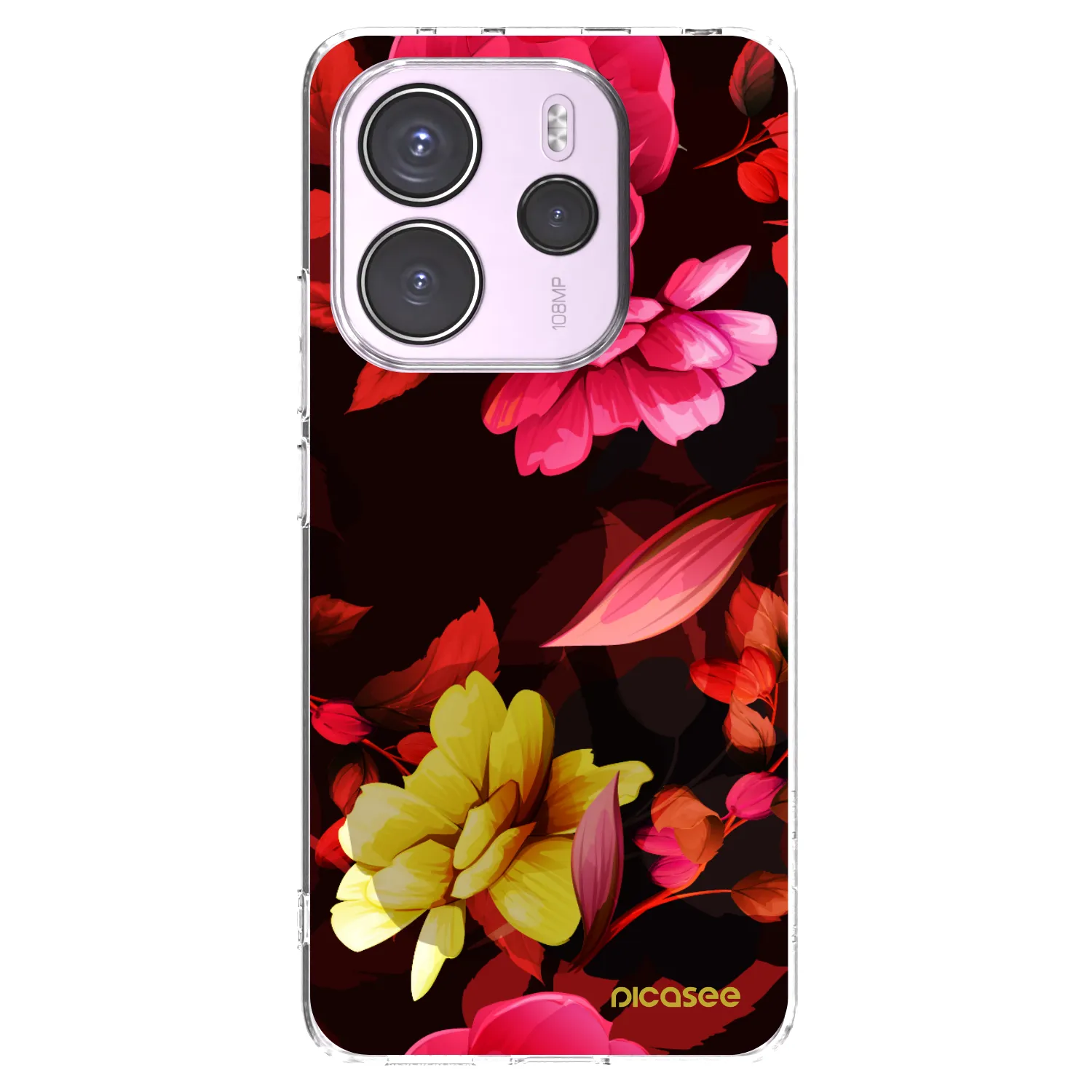 Picasee silikonska prozirna maskica za Xiaomi Redmi Note 14 4G - Dark Peonny