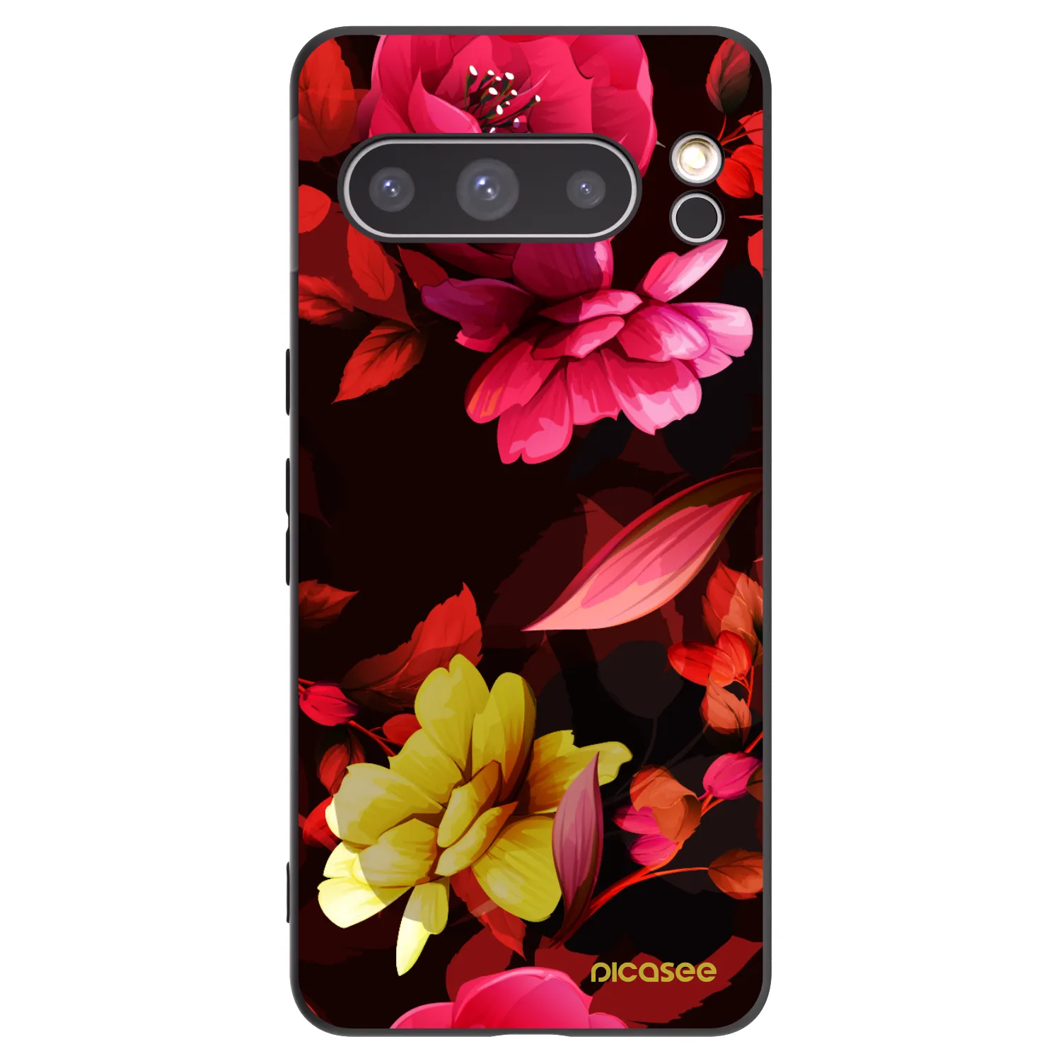 Picasee crna silikonska maskica za Google Pixel 8 Pro - Dark Peonny