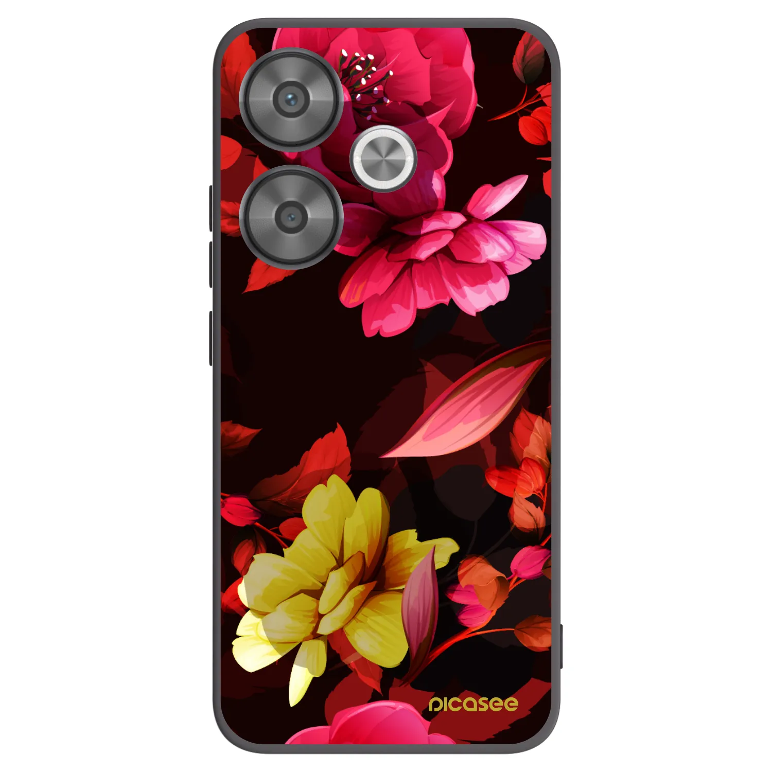 Picasee crna silikonska maskica za Xiaomi Poco F6 - Dark Peonny