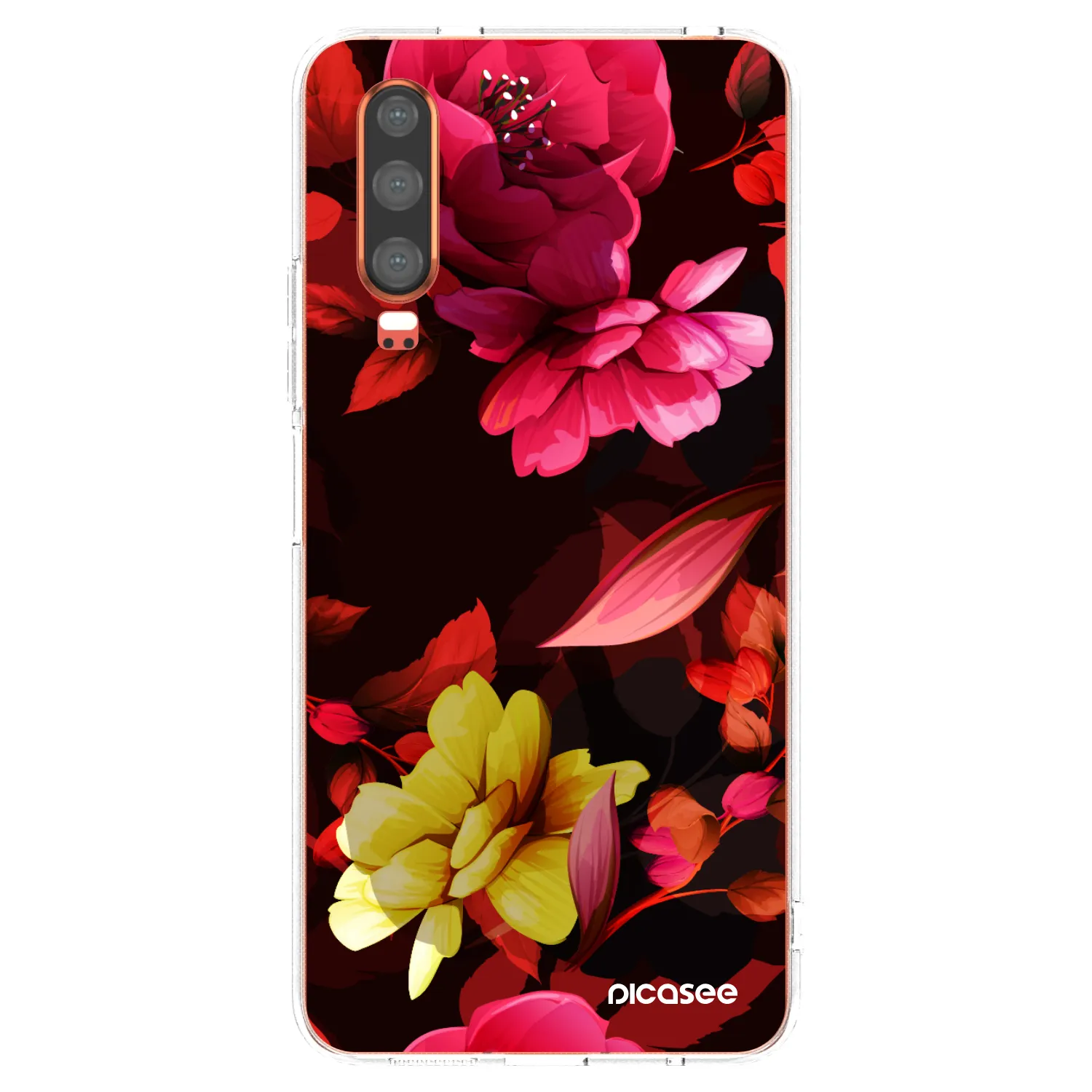 Picasee silikonska prozirna maskica za Huawei P30 - Dark Peonny
