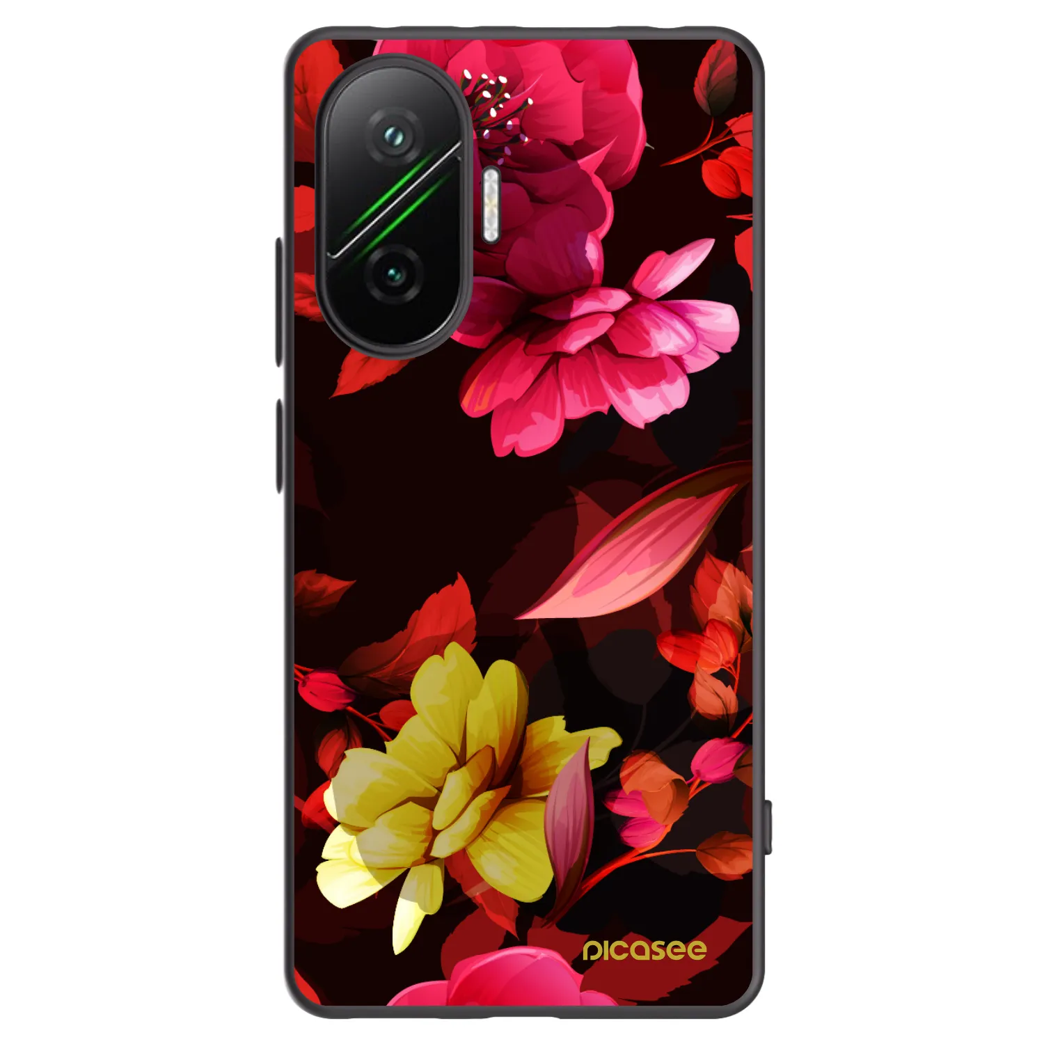 Picasee crna silikonska maskica za Xiaomi Poco F7 Pro 5G - Dark Peonny