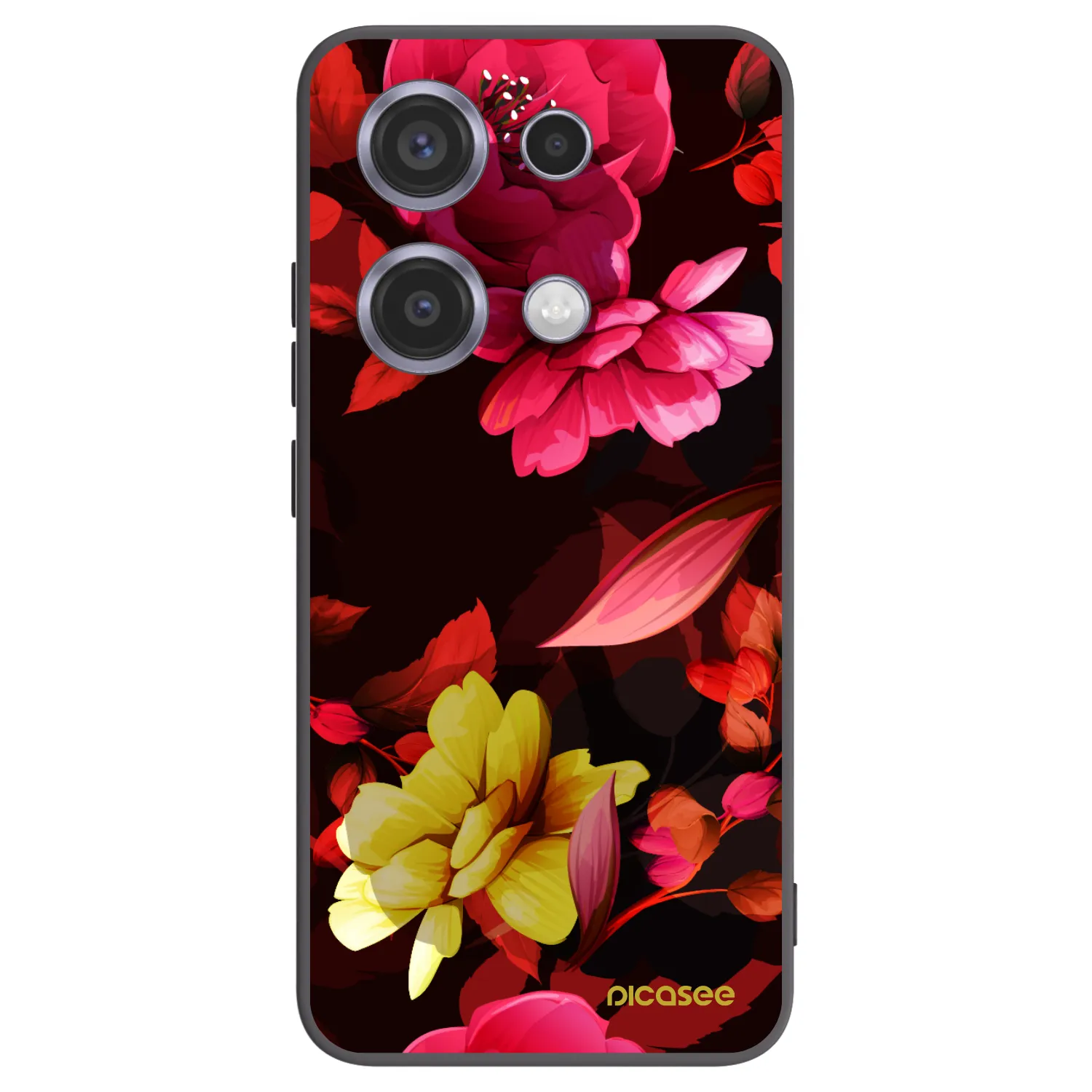 Picasee crna silikonska maskica za Xiaomi Redmi Note 14S - Dark Peonny