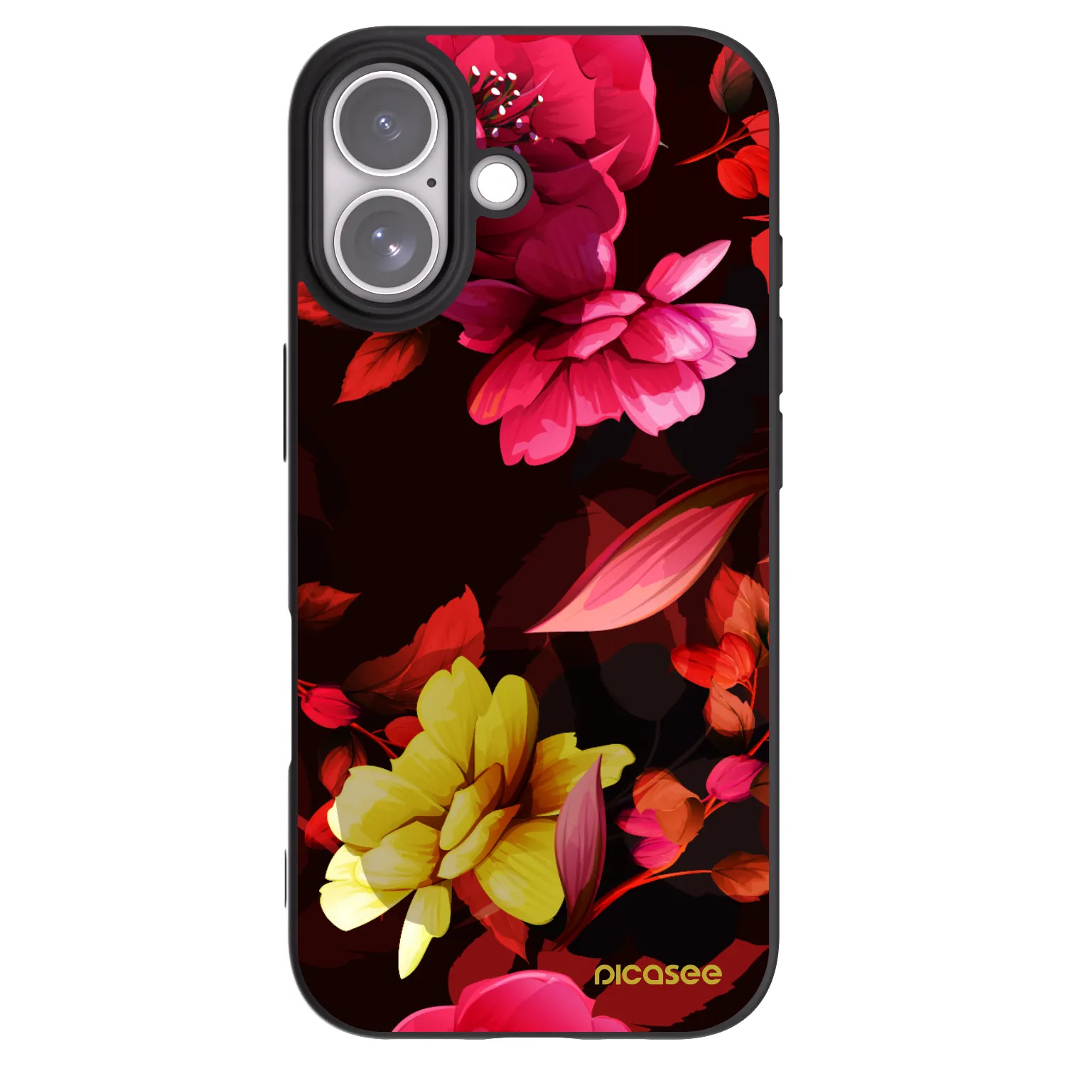 Picasee crna silikonska maskica za Apple iPhone 17 - Dark Peonny