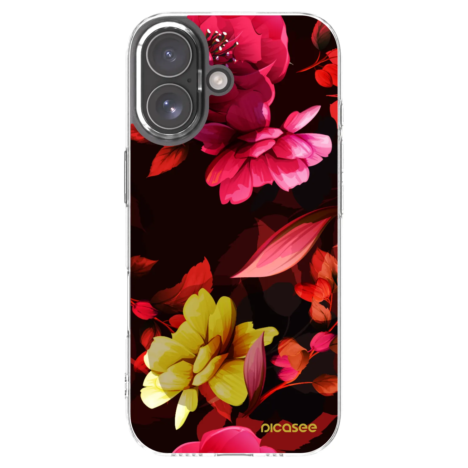 Picasee silikonska prozirna maskica za Apple iPhone 17 - Dark Peonny