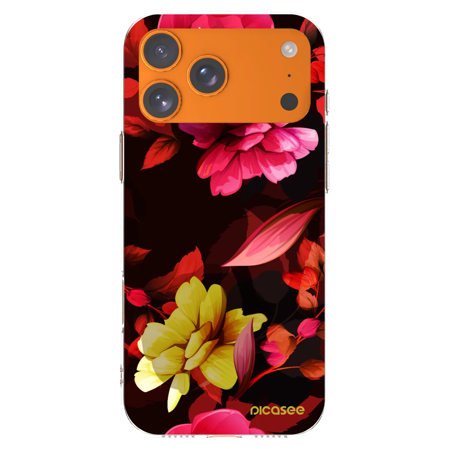 Picasee silikonska prozirna maskica za Apple iPhone 17 Pro Max - Dark Peonny