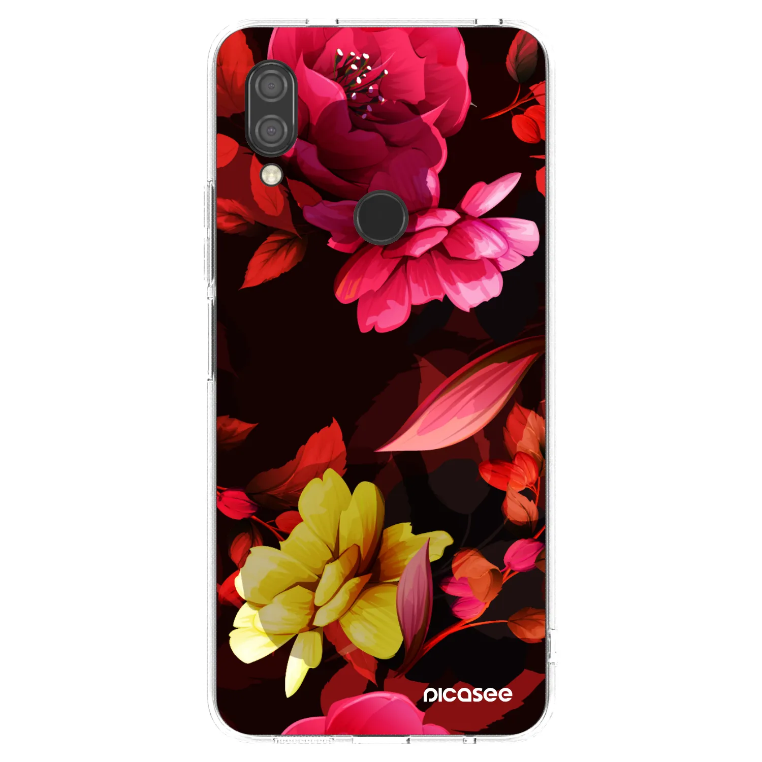 Picasee silikonska prozirna maskica za Xiaomi Redmi 7 - Dark Peonny