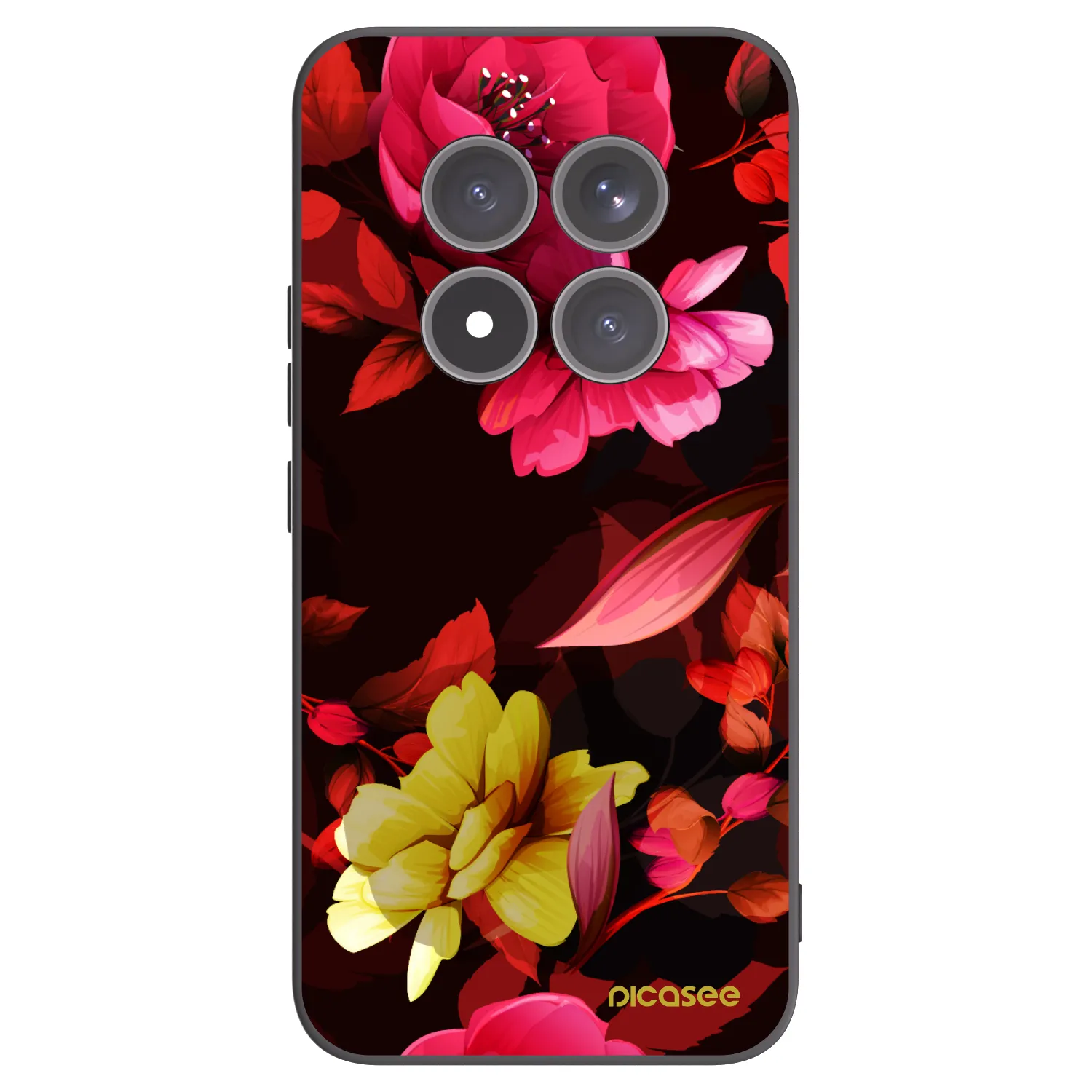 Picasee crna silikonska maskica za Xiaomi Redmi Note 15 Pro+ - Dark Peonny