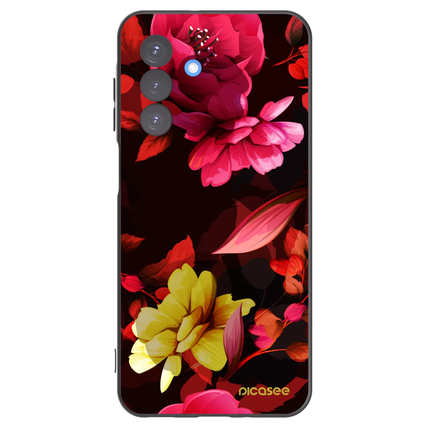 Picasee crna silikonska maskica za Samsung Galaxy A17 5G - Dark Peonny