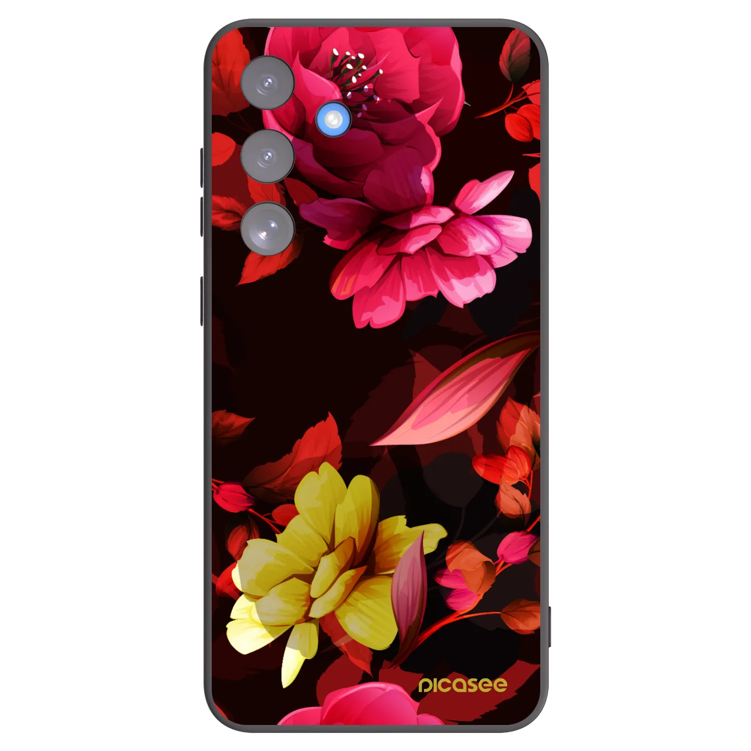 Picasee crna silikonska maskica za Samsung Galaxy S25 FE 5G - Dark Peonny