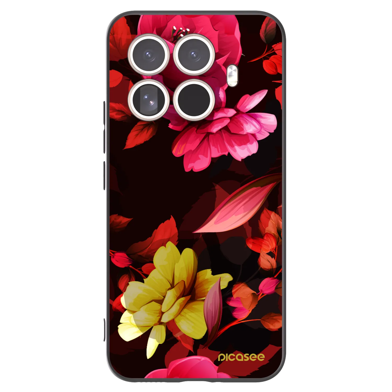 Picasee crna silikonska maskica za Xiaomi 15T Pro - Dark Peonny