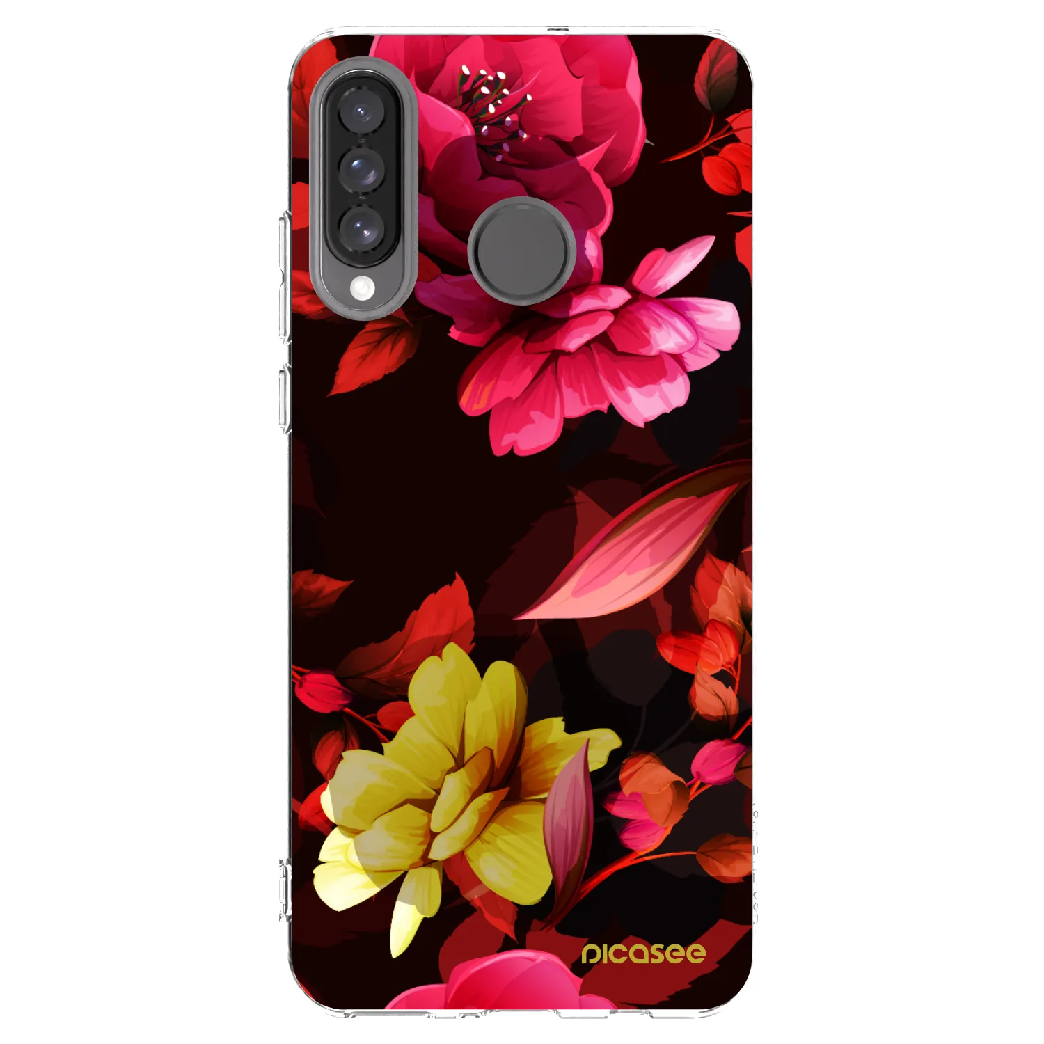 Picasee silikonska prozirna maskica za Huawei P30 Lite - Dark Peonny