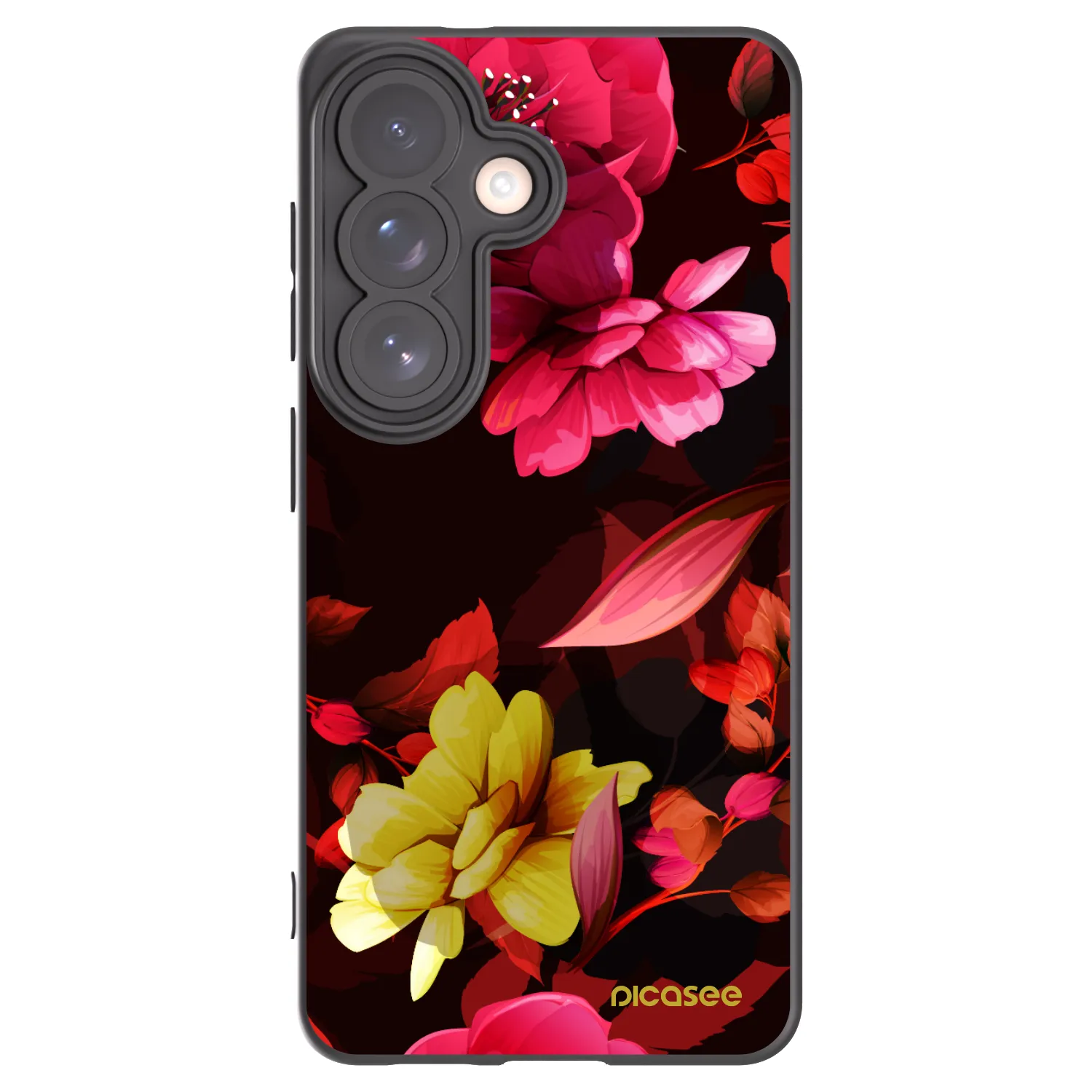 Picasee crna silikonska maskica za Samsung Galaxy S26 - Dark Peonny