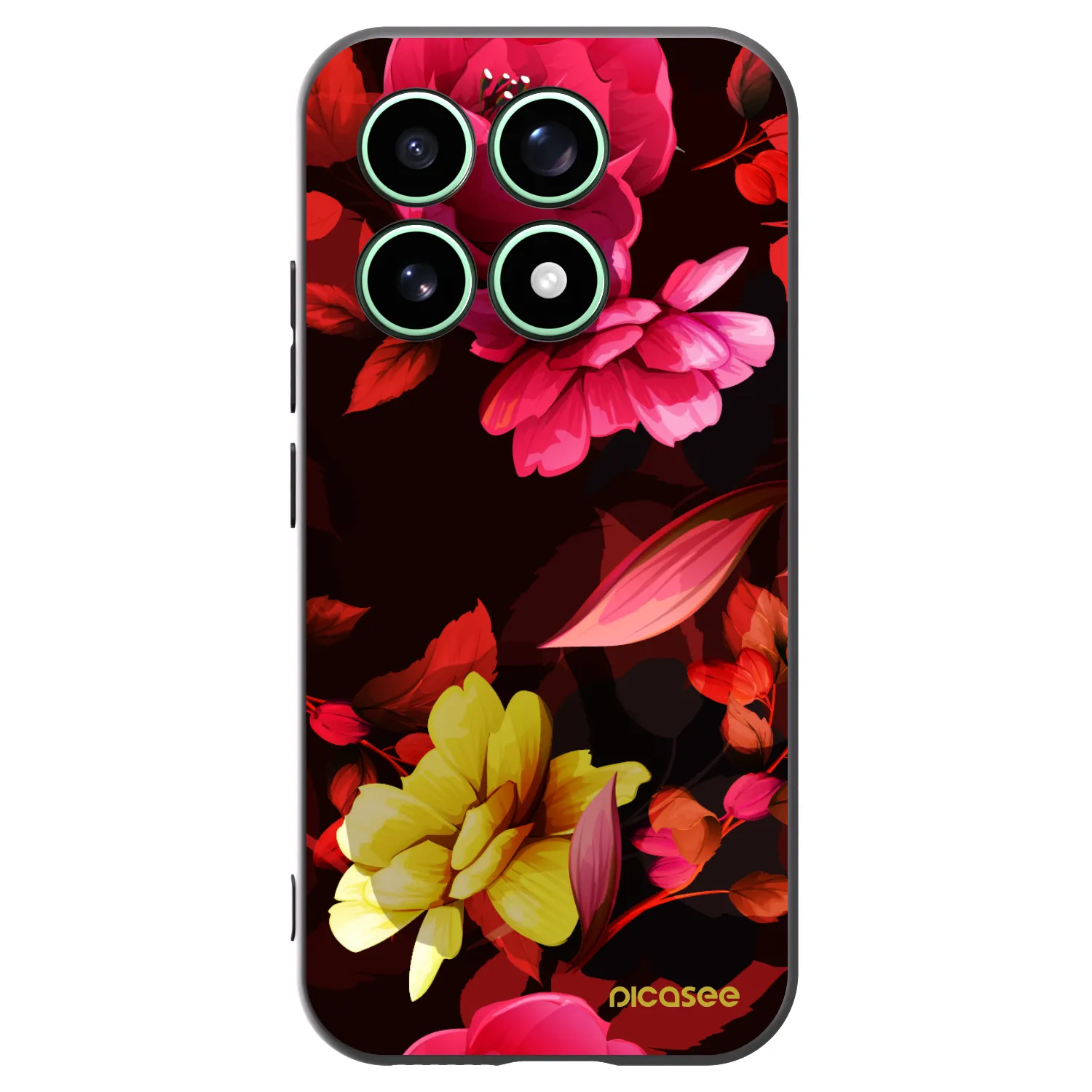 Picasee crna silikonska maskica za Xiaomi 17 - Dark Peonny