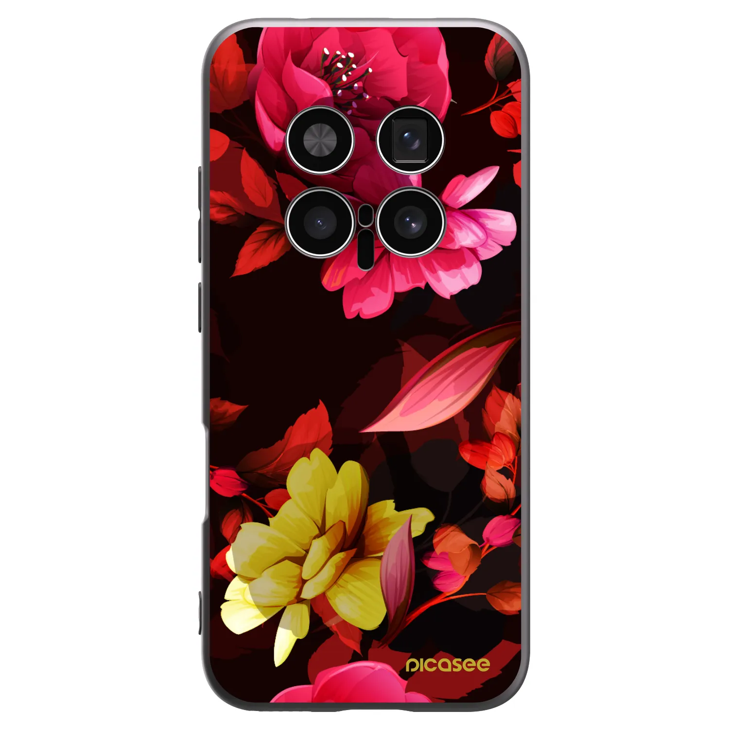 Picasee crna silikonska maskica za Honor Magic8 Pro 5G - Dark Peonny