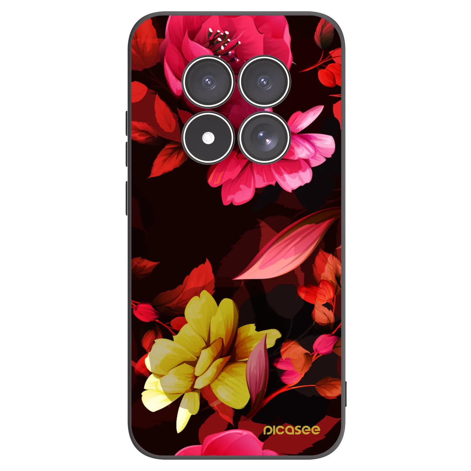 Picasee crna silikonska maskica za Xiaomi Redmi Note 15 Pro 5G - Dark Peonny