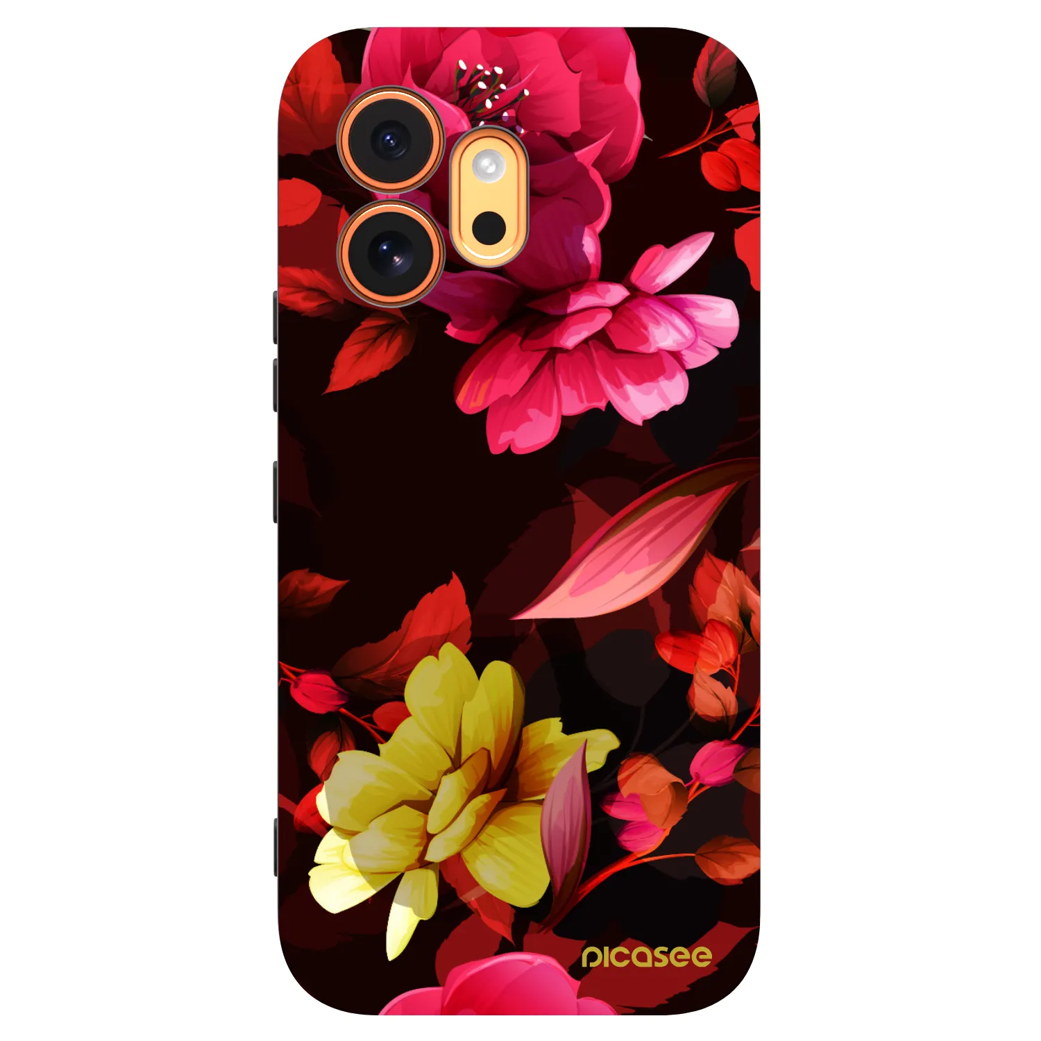 Picasee crna silikonska maskica za Honor 600 - Dark Peonny