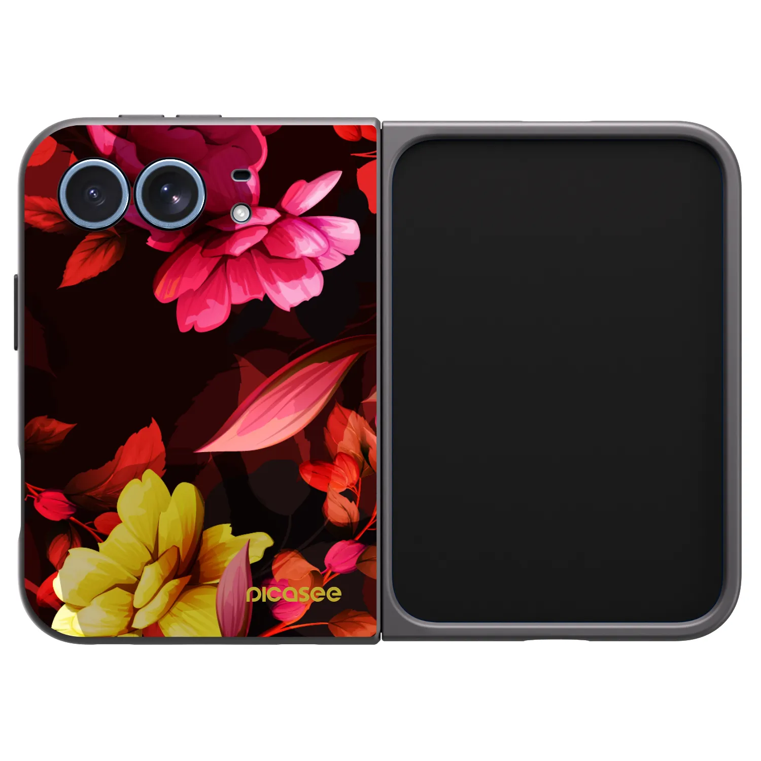 Picasee crna silikonska maskica za Apple iPhone Ultra - Dark Peonny