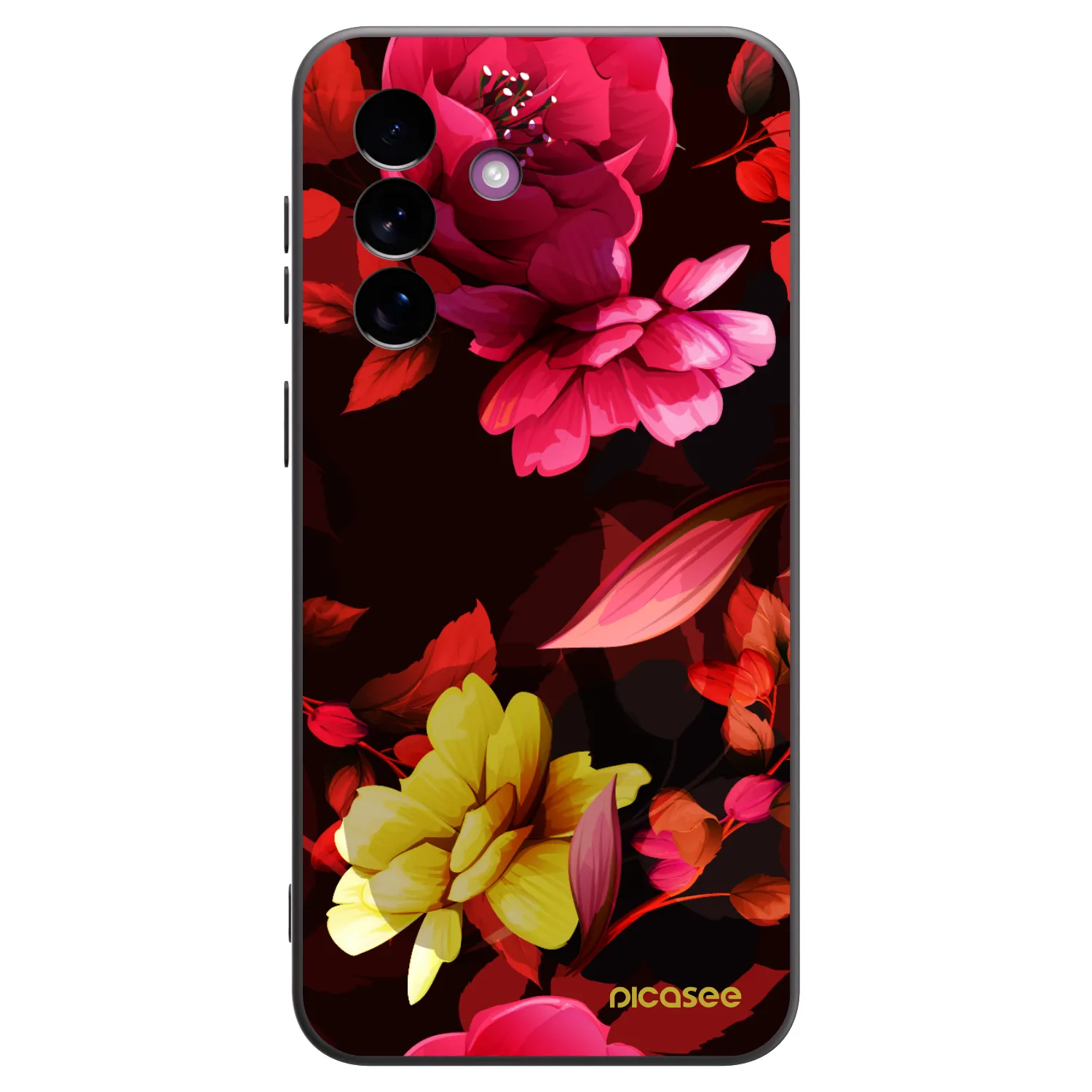 Picasee crna silikonska maskica za Samsung Galaxy A37 - Dark Peonny