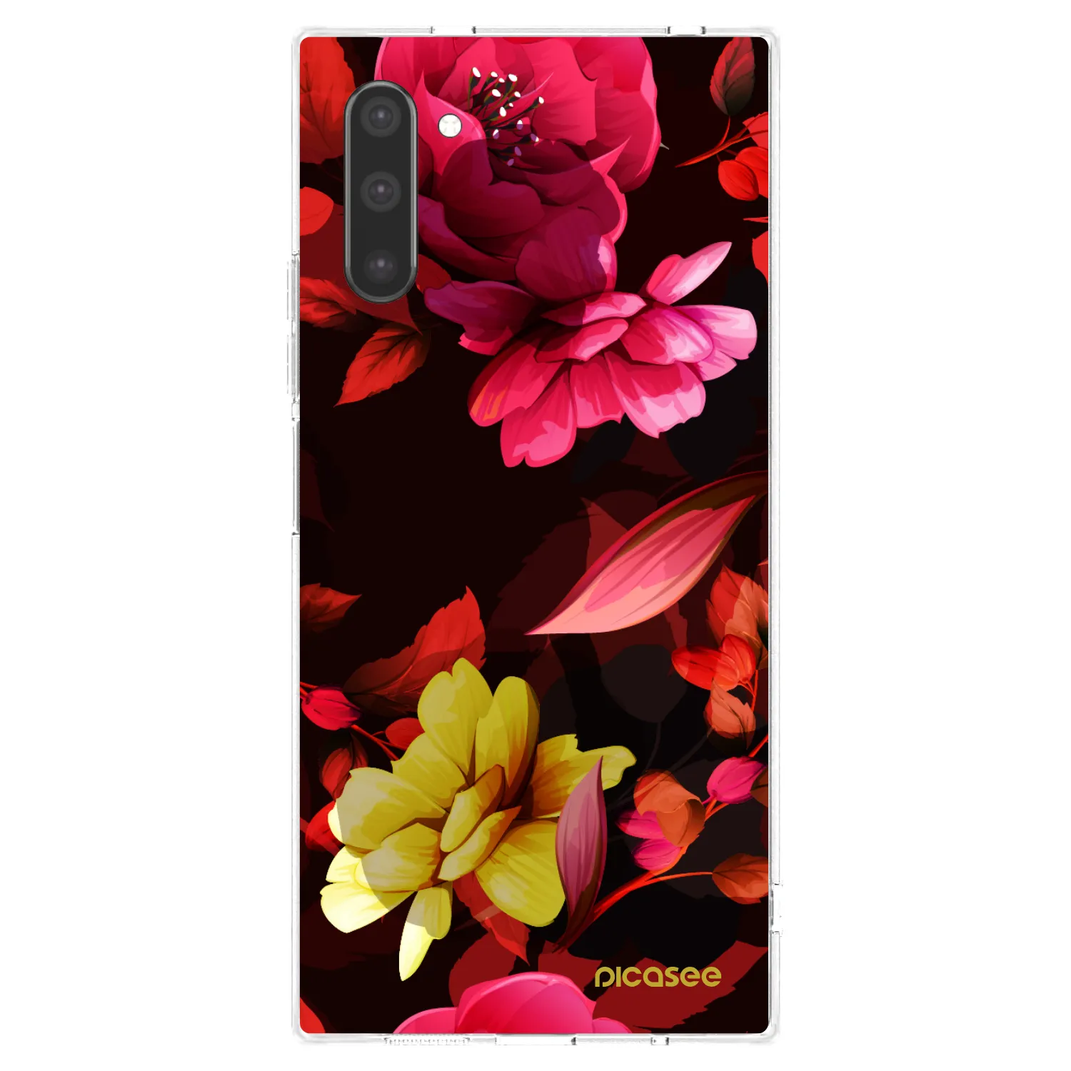 Picasee silikonska prozirna maskica za Samsung Galaxy Note 10 N970F - Dark Peonny