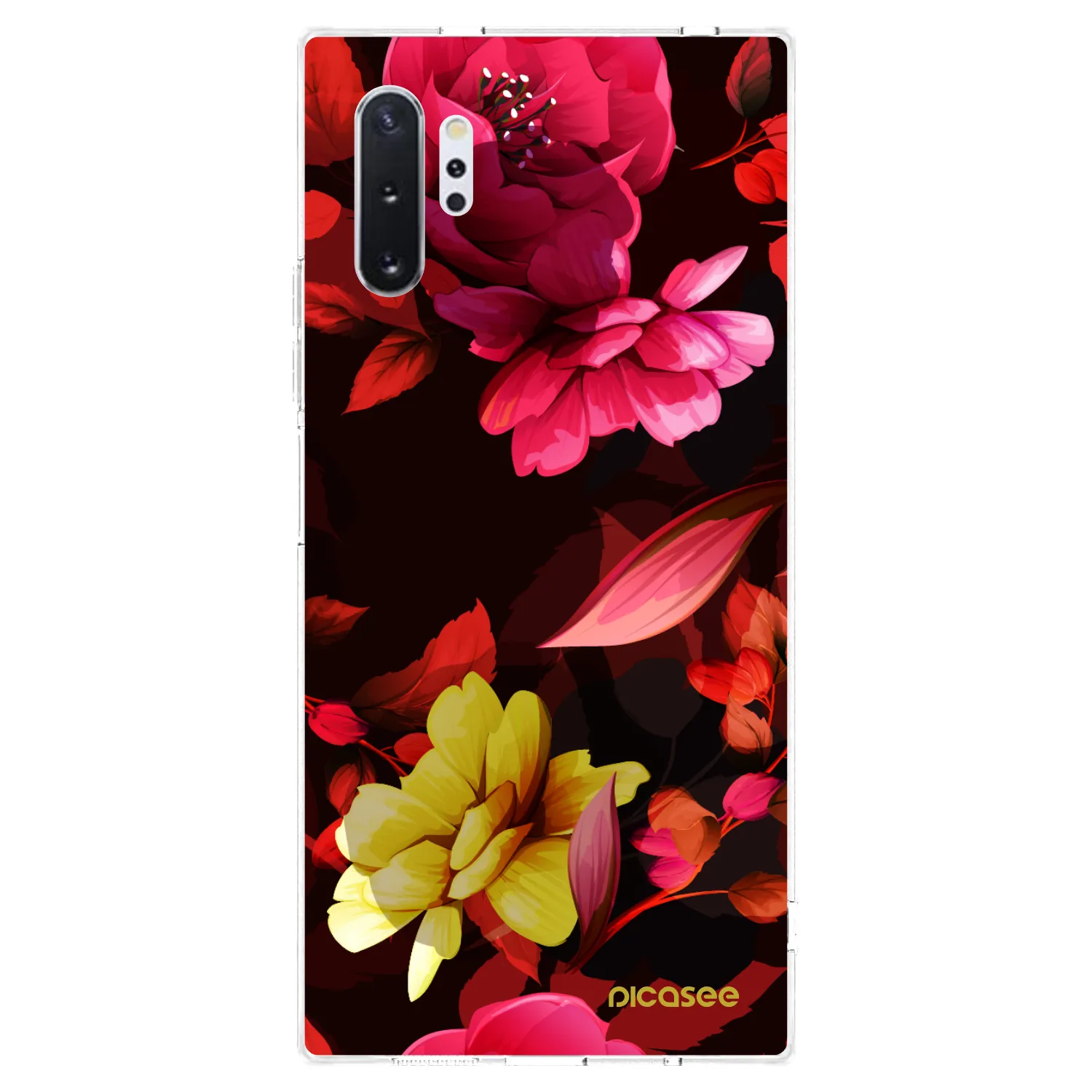 Picasee silikonska prozirna maskica za Samsung Galaxy Note 10+ N975F - Dark Peonny