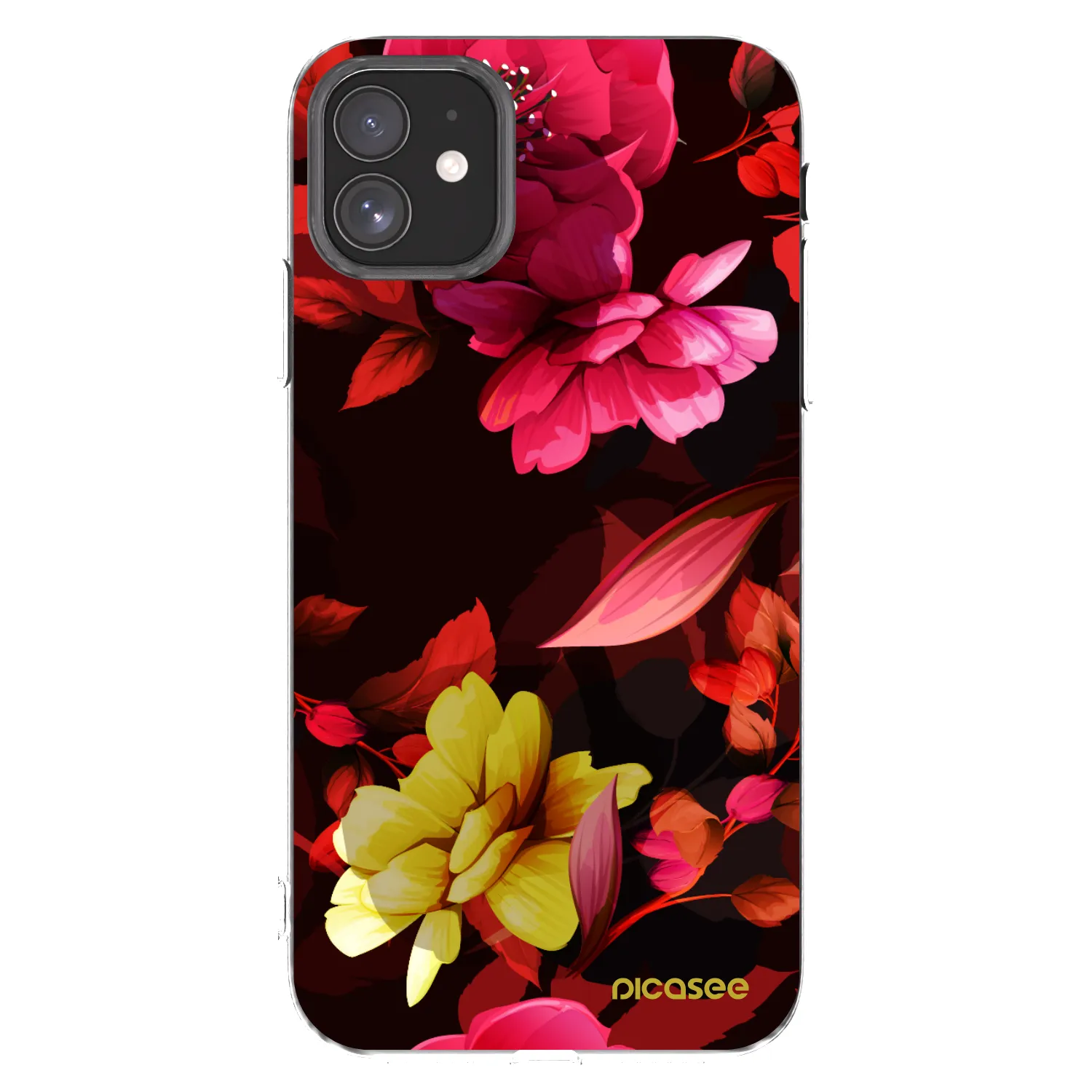 Picasee silikonska prozirna maskica za Apple iPhone 11 - Dark Peonny