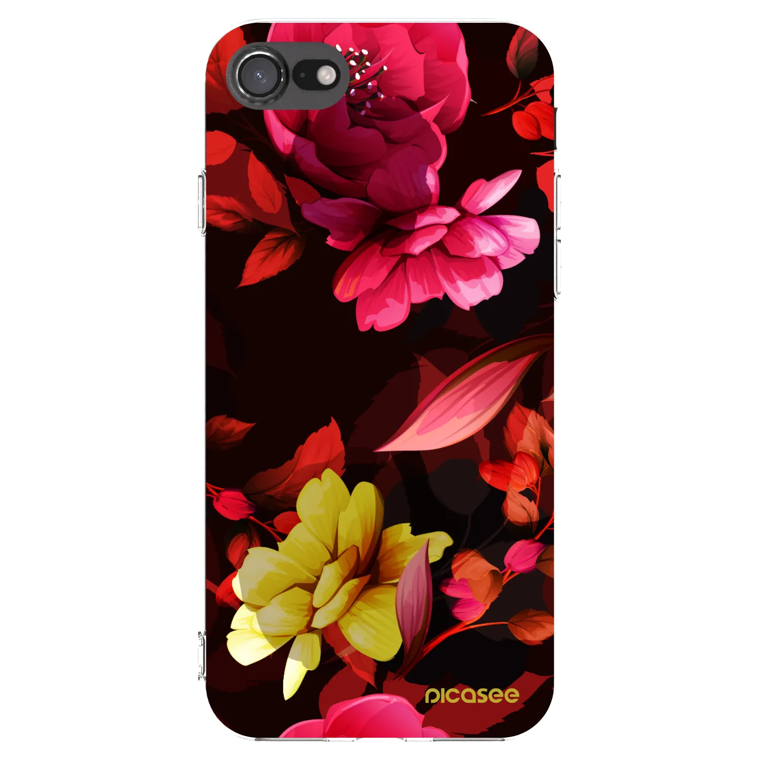Picasee silikonska prozirna maskica za Apple iPhone 8 - Dark Peonny
